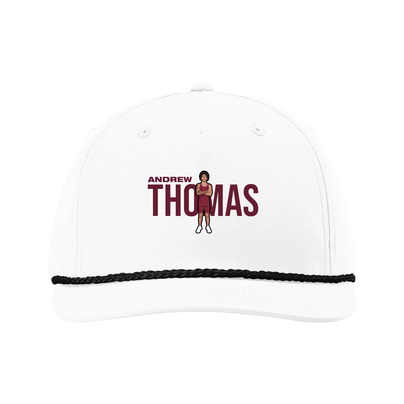 Five-Panel Classic Rope Cap — Player Name in White