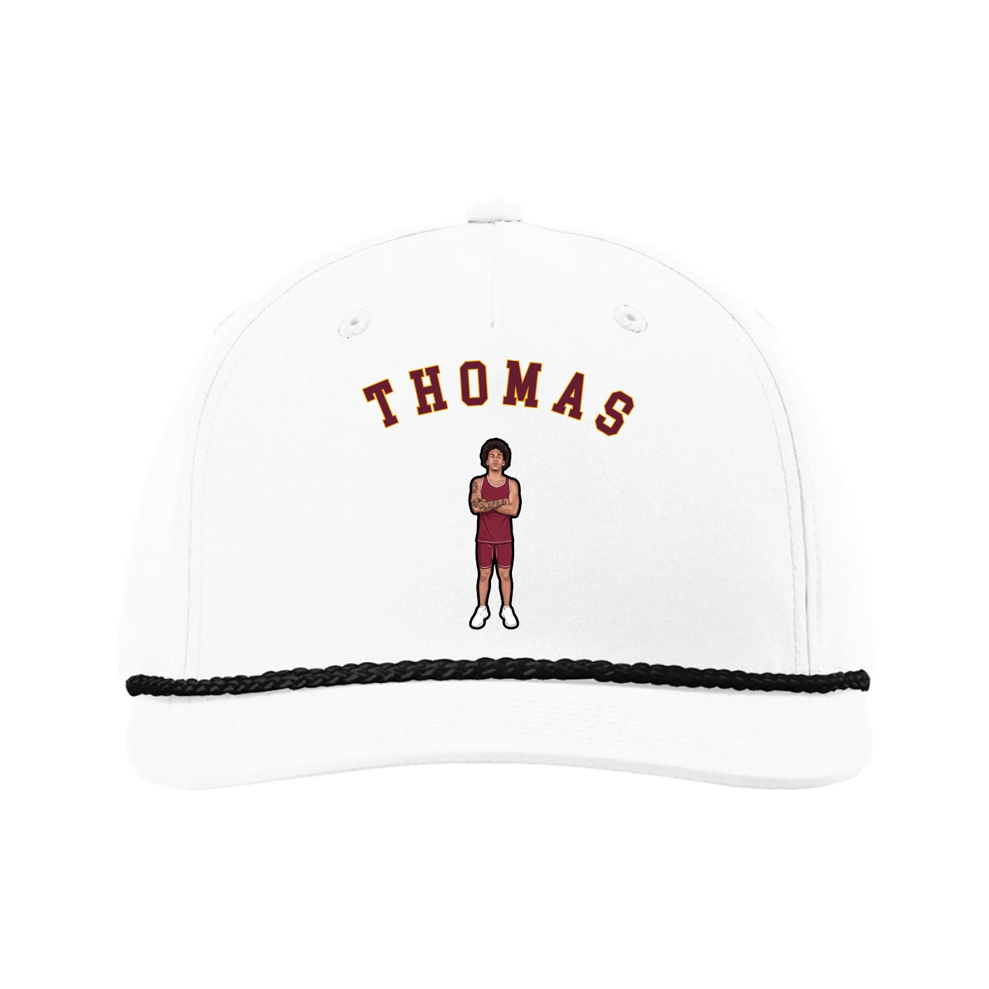 Five-Panel Classic Rope Cap — Shirsey Arch in White