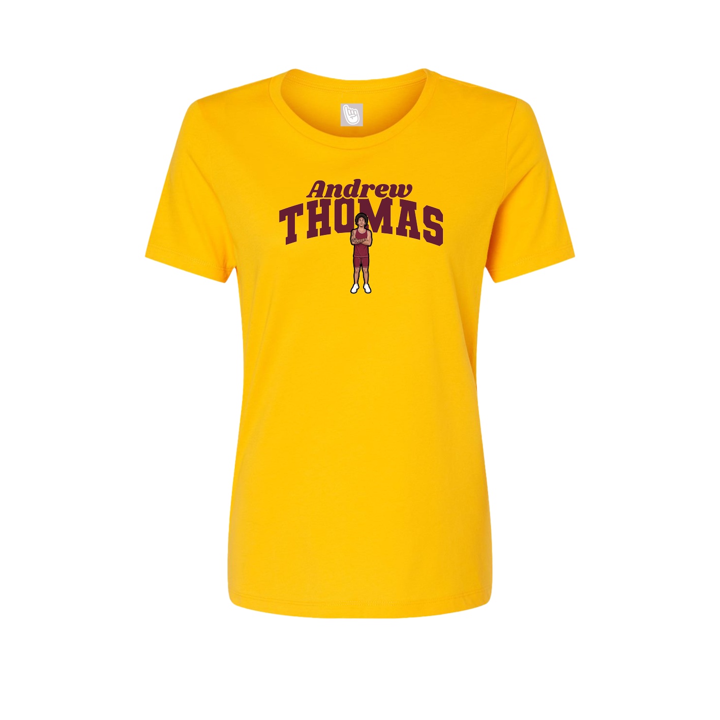 Fitted Women's Tee — Signature Arch in Gold