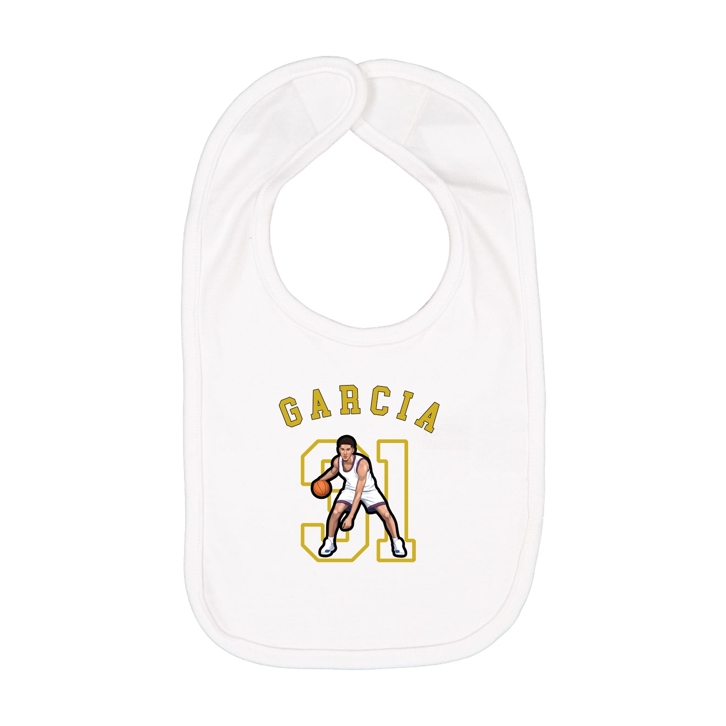 Infant Bib — Shirsey Arch in White