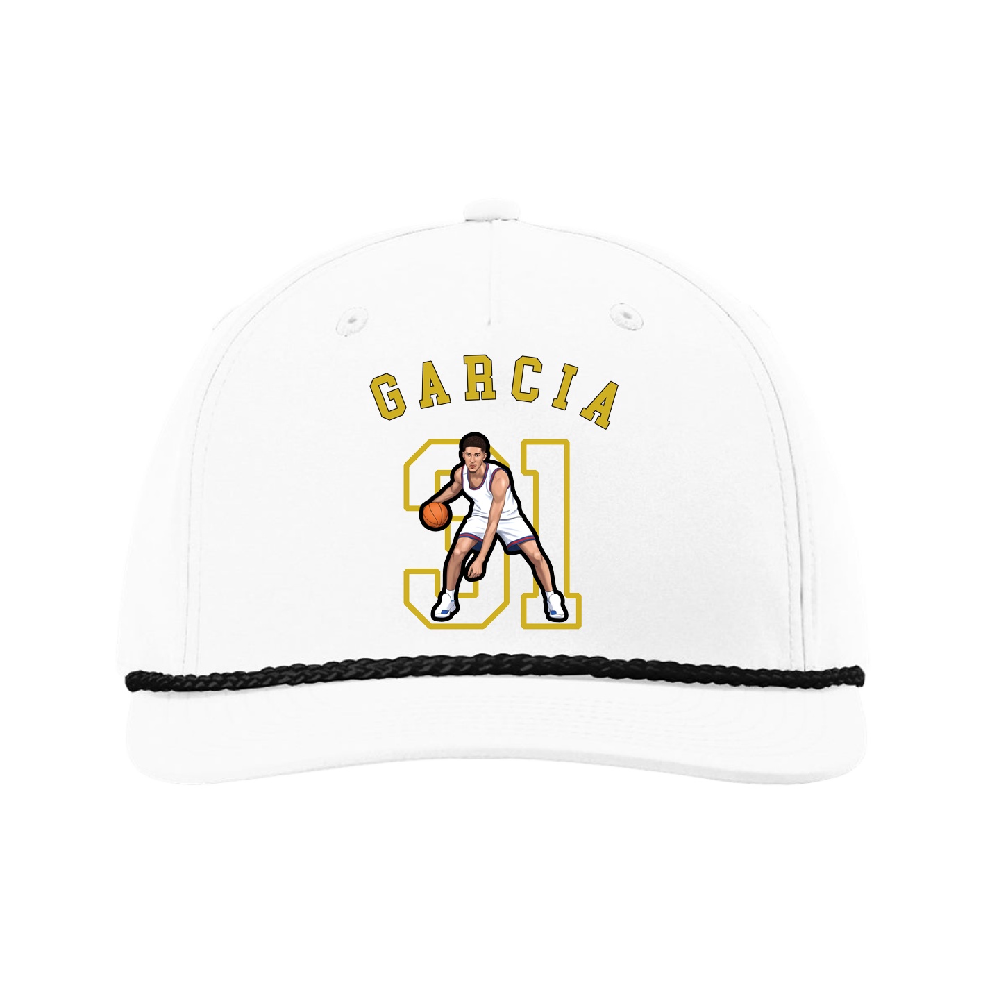 Five-Panel Classic Rope Cap — Shirsey Arch in White