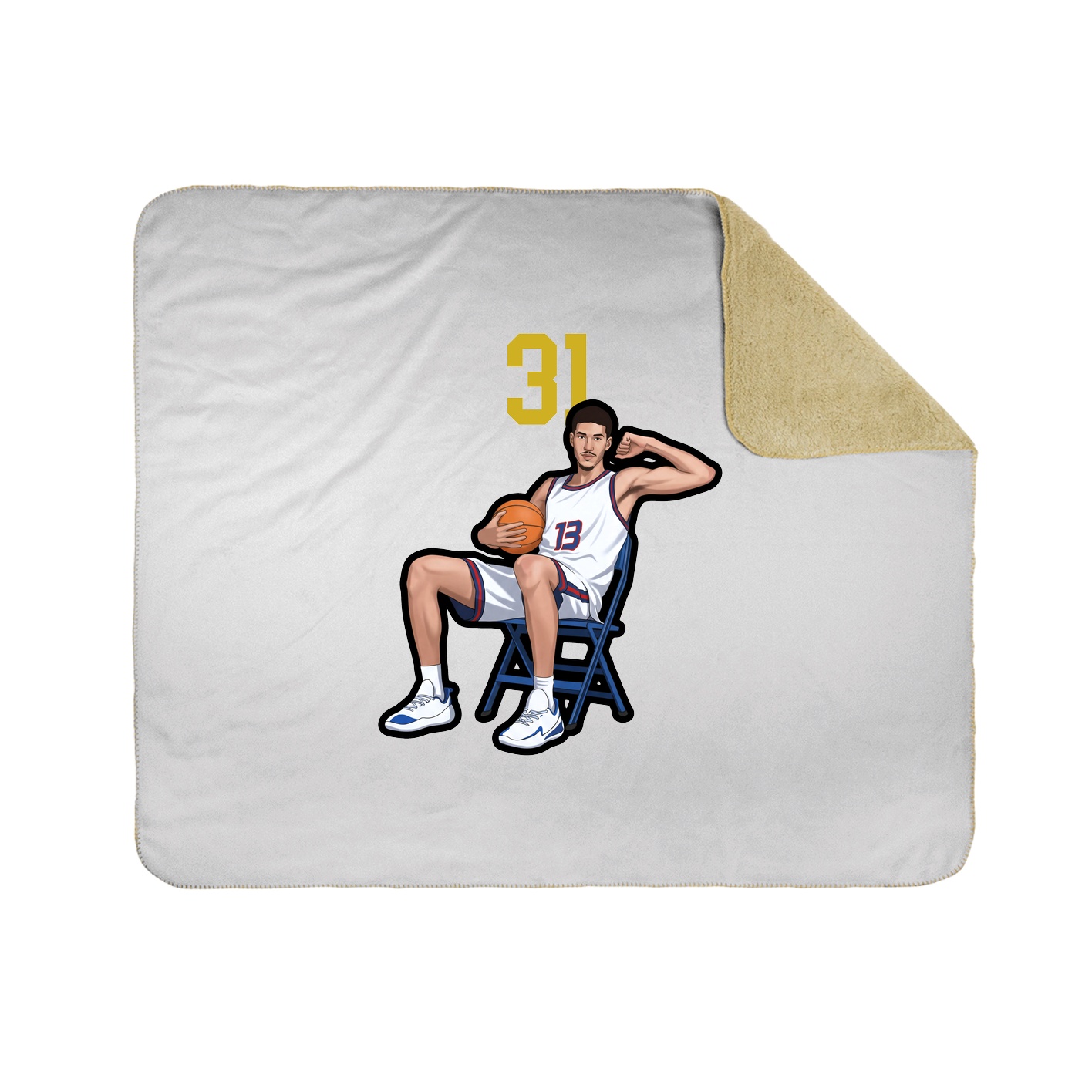 Throw Blanket — Number Top in White