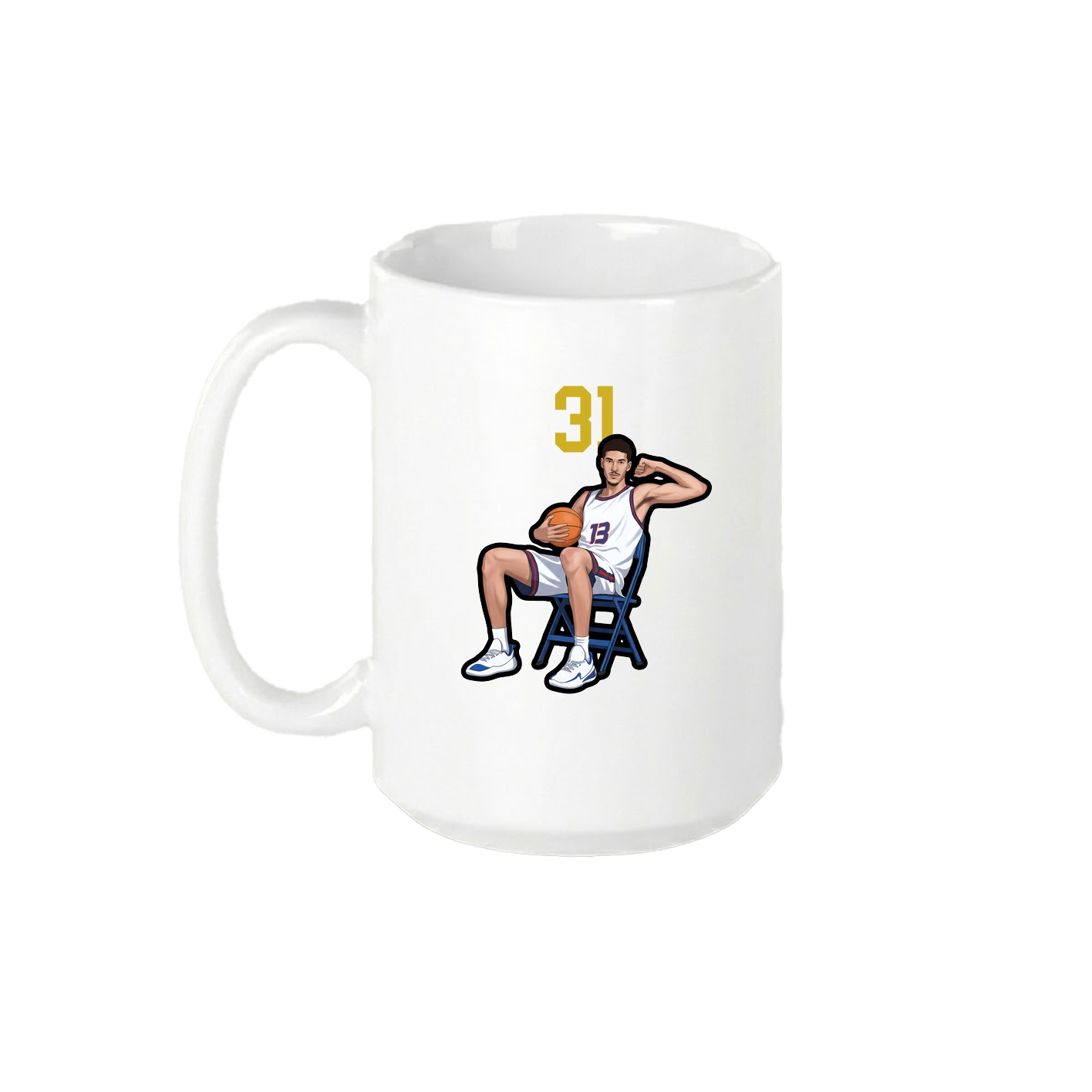 15oz Coffee Mug — Number Top in White