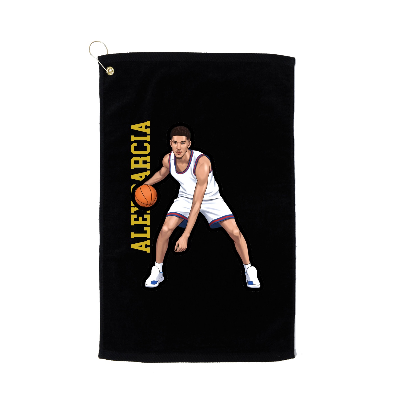 Golf Towel — Name Vertical in Black
