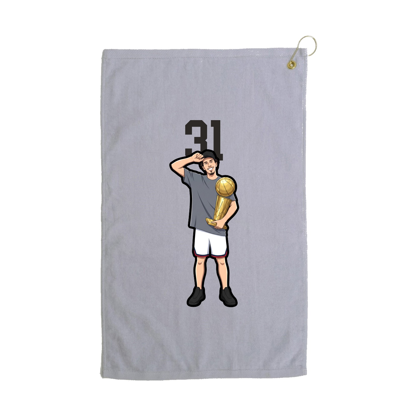 Golf Towel — Number Top in Grey