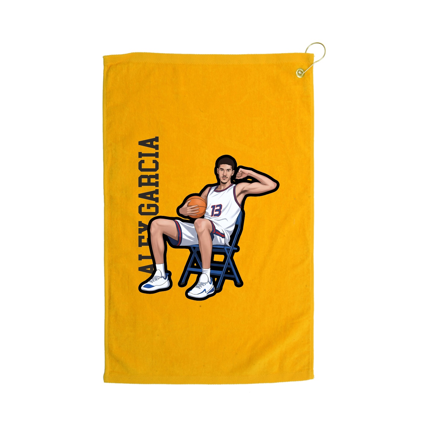 Golf Towel — Name Vertical in Gold