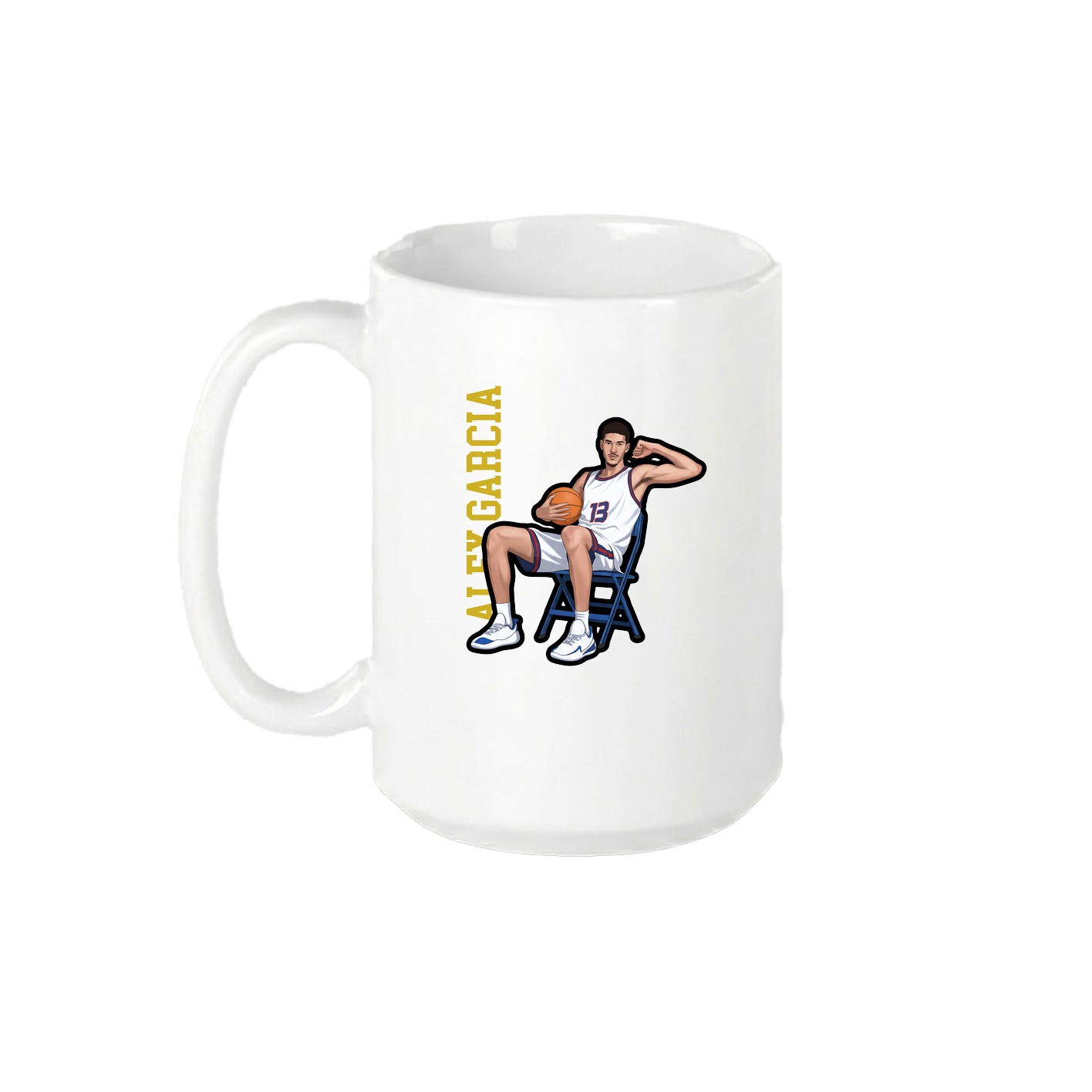 15oz Coffee Mug — Name Vertical in White