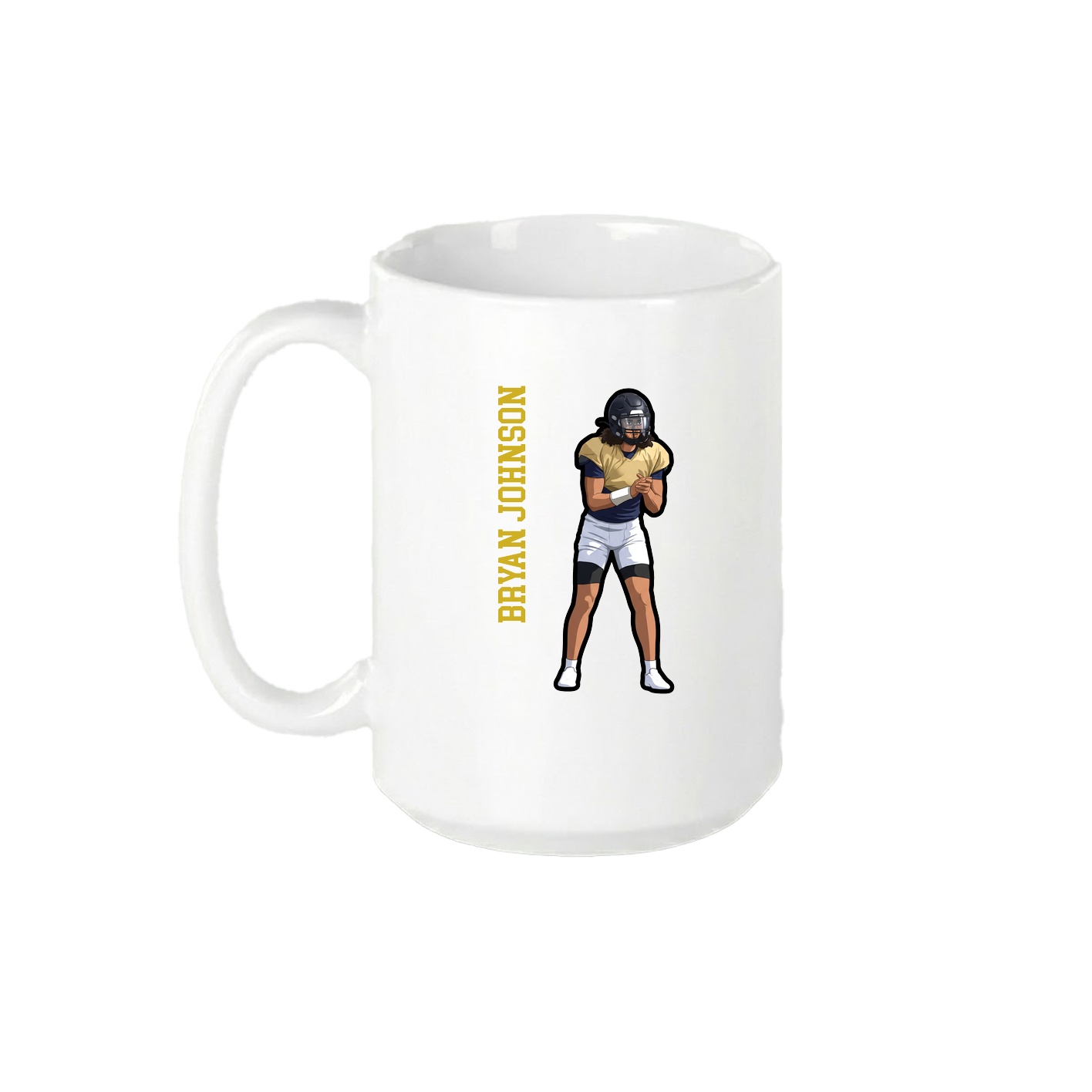 15oz Coffee Mug — Name Vertical in White