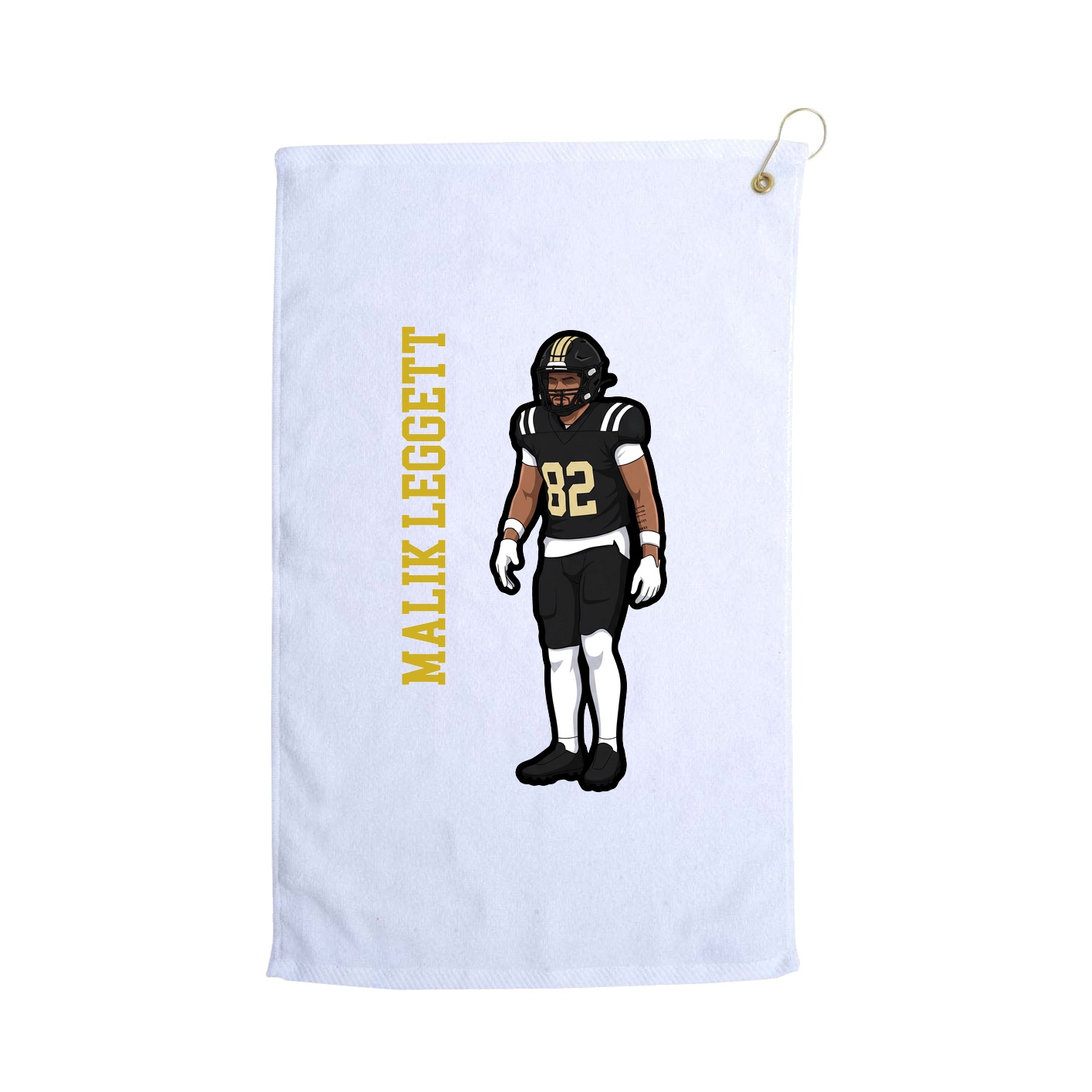 Golf Towel — Name Vertical in White