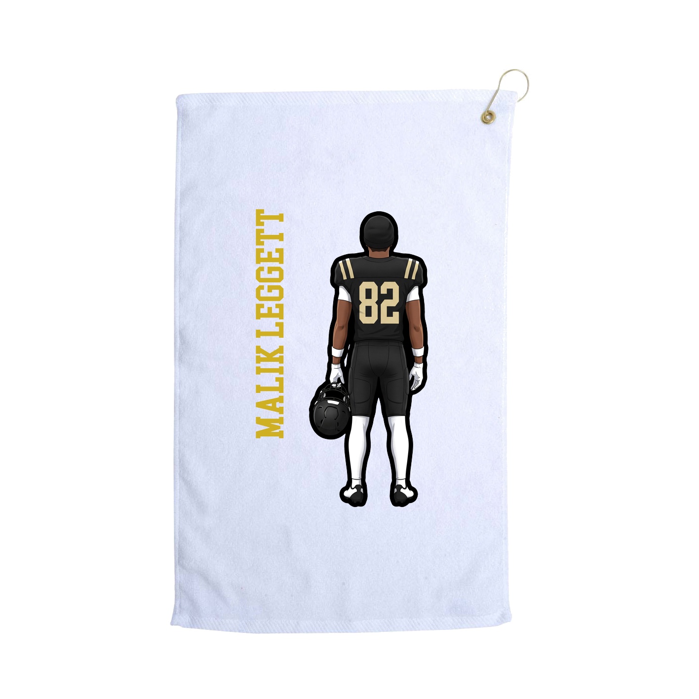 Golf Towel — Name Vertical in White