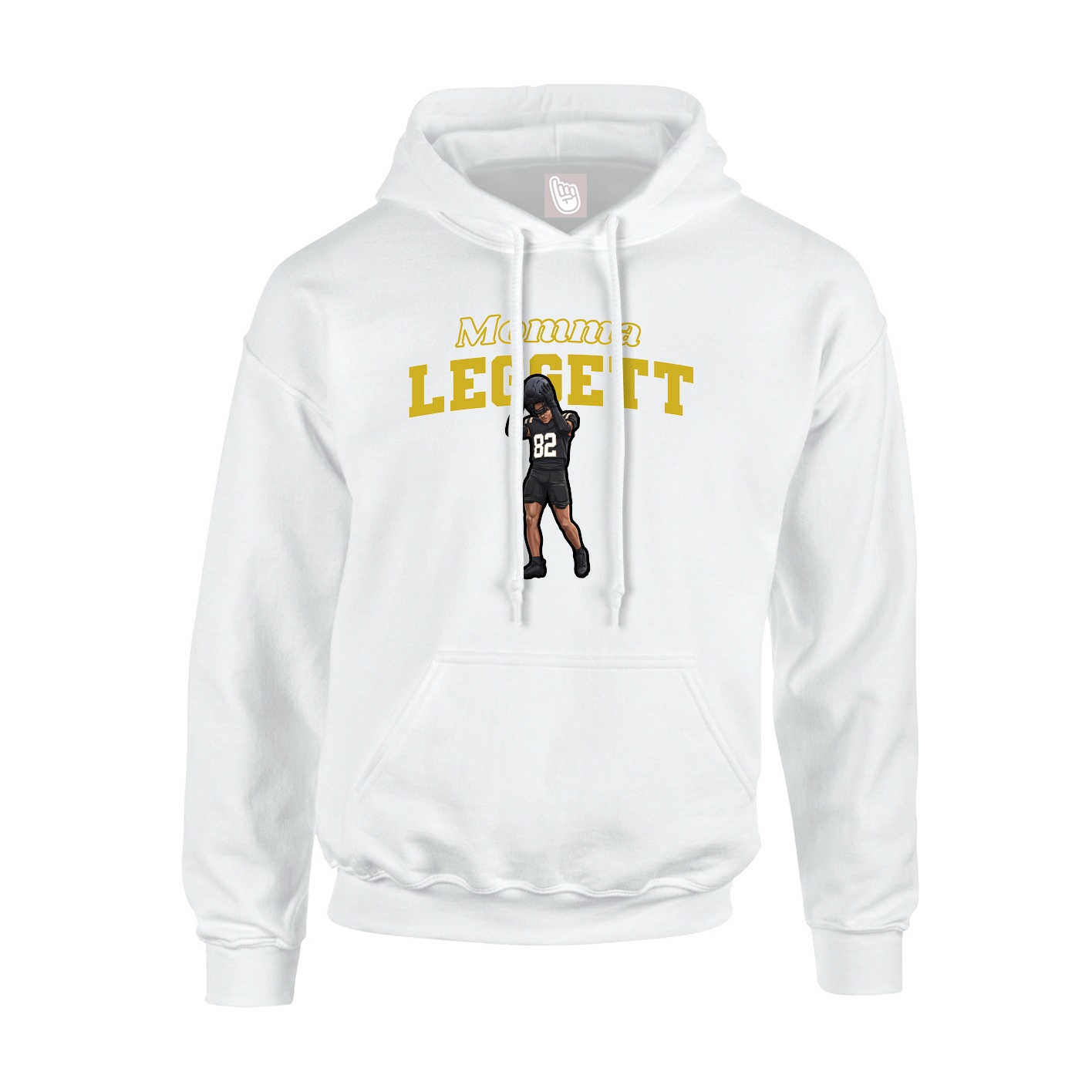 Youth Hoodie — Mothers Day Block in White