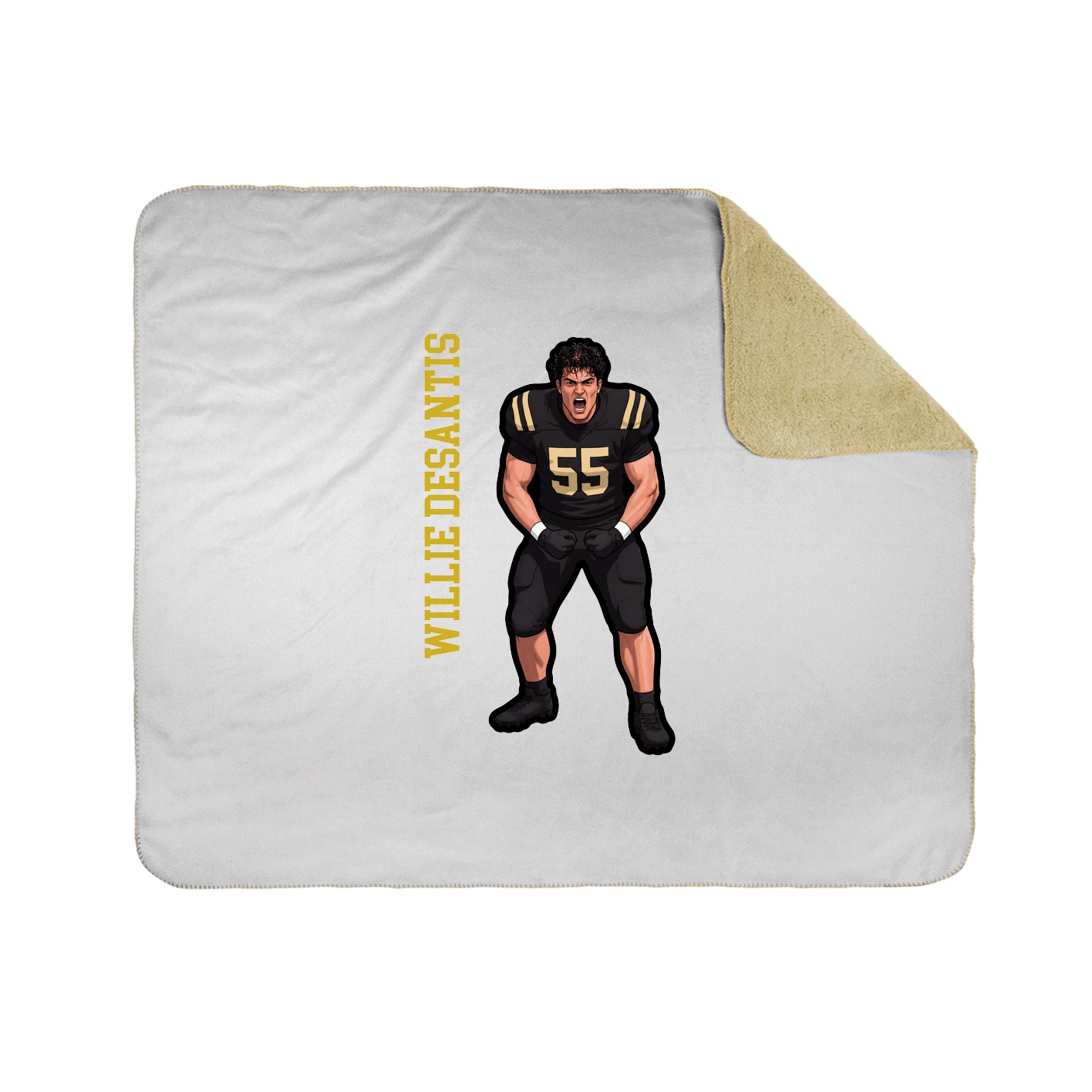 Throw Blanket — Name Vertical in White
