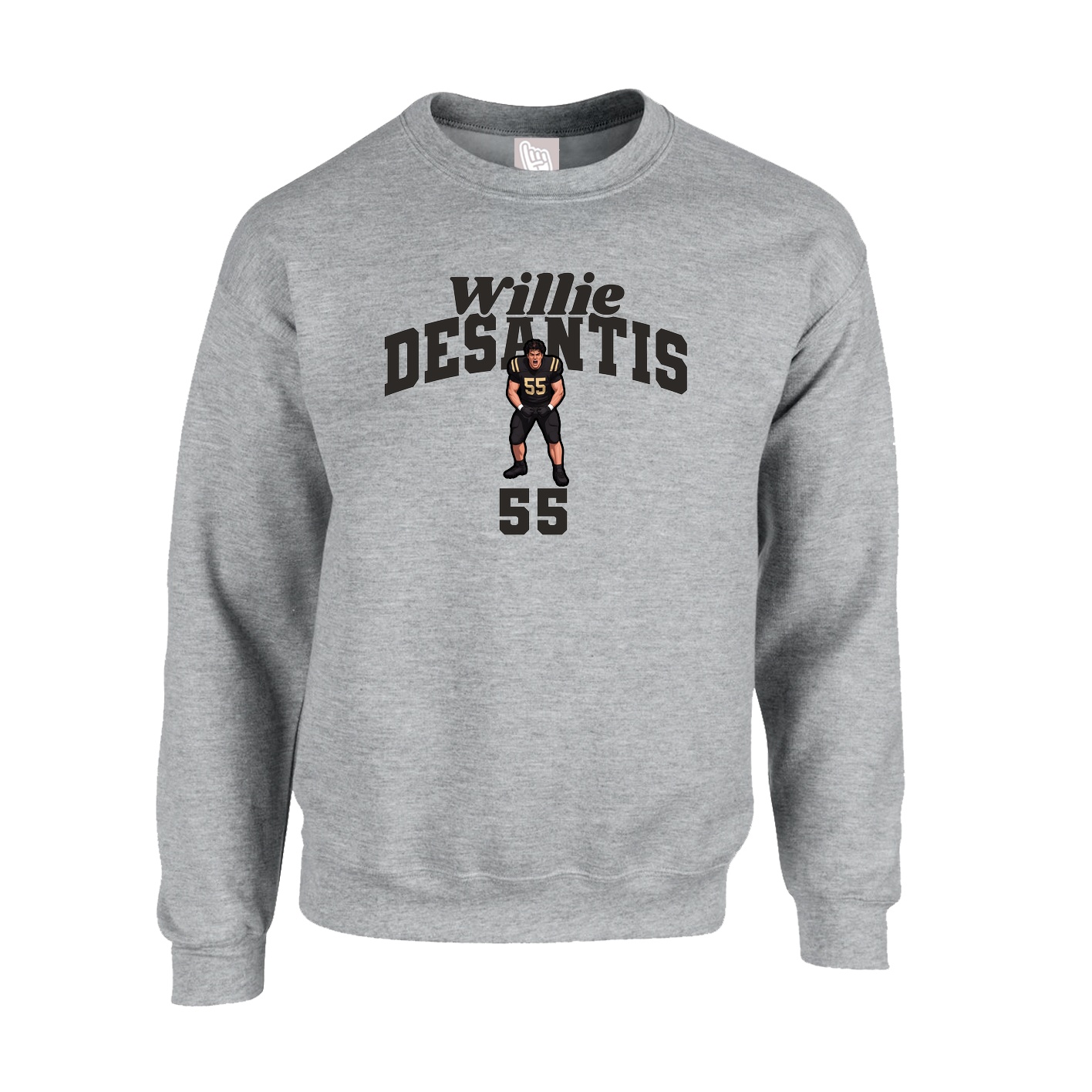 Fleece Crew — Signature Arch in Grey