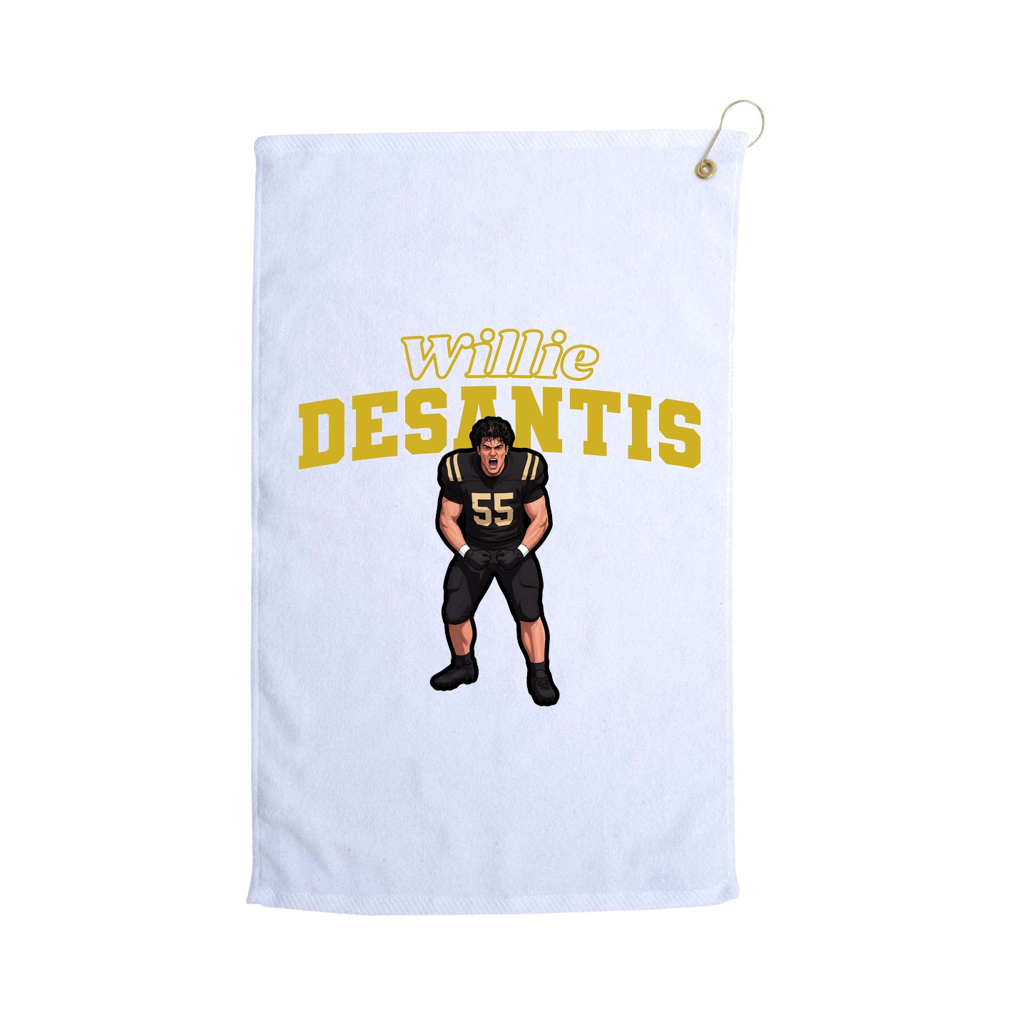 Golf Towel — Name Arch in White