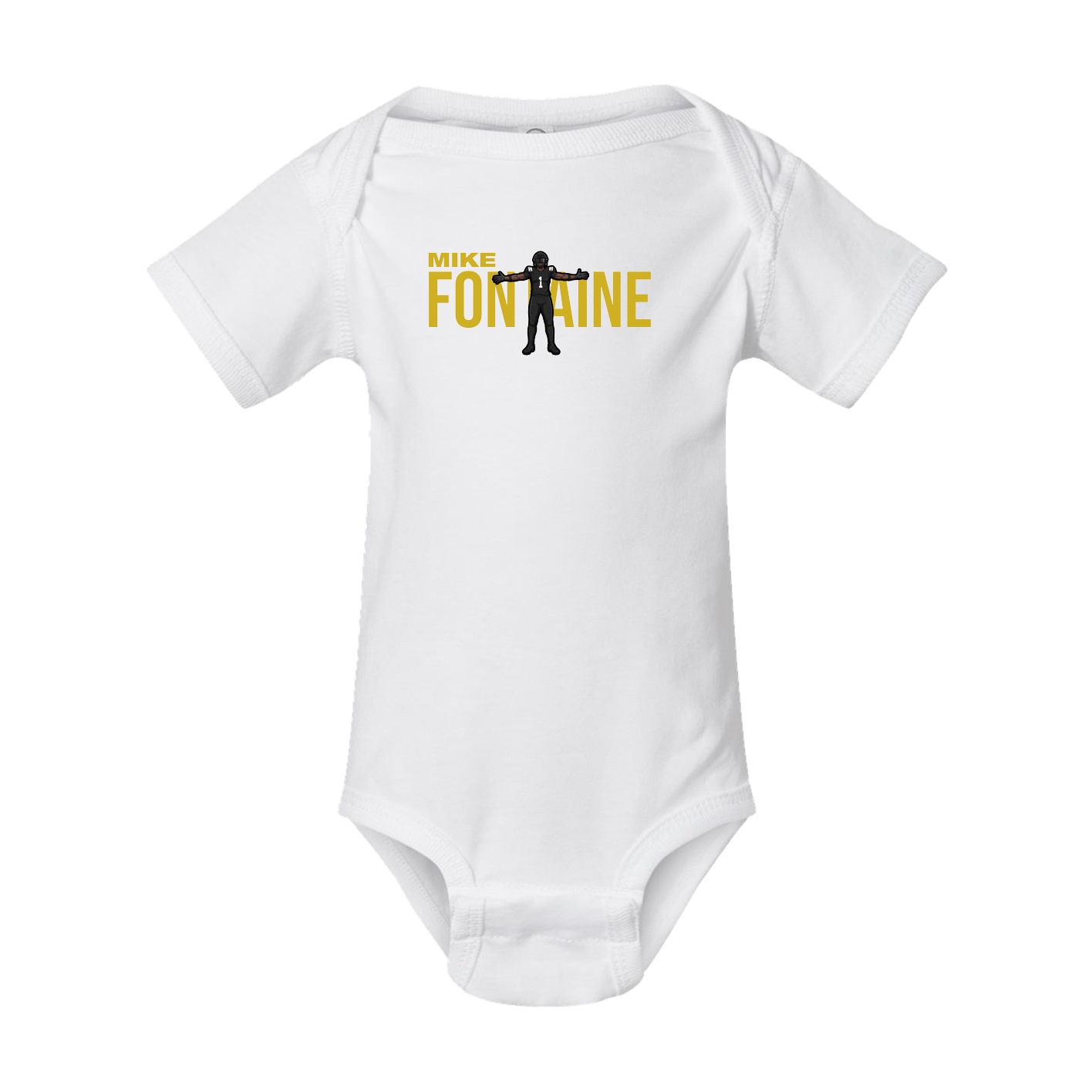 Baby Onesie — Player Name in White