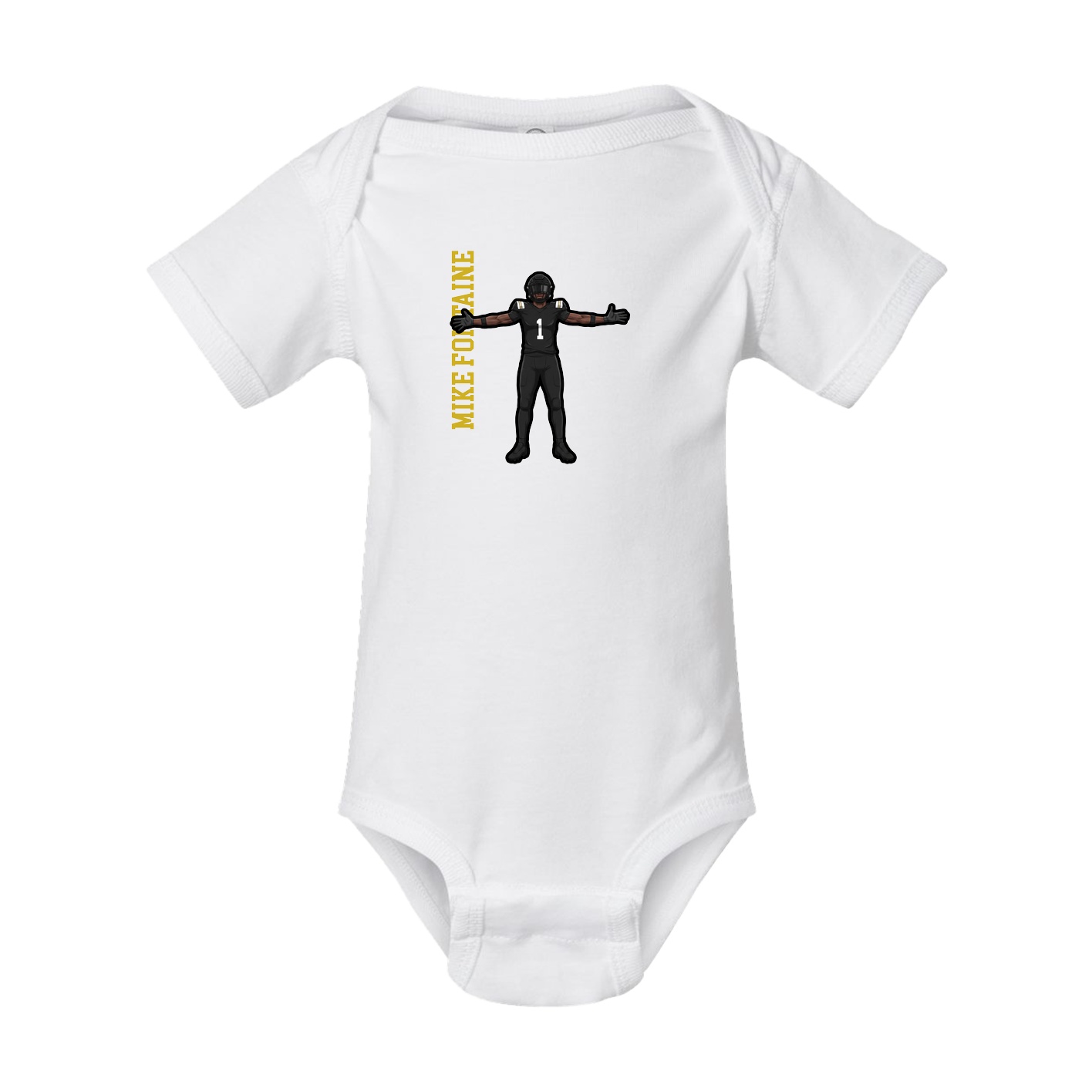 Baby Onesie — Name Vertical in White