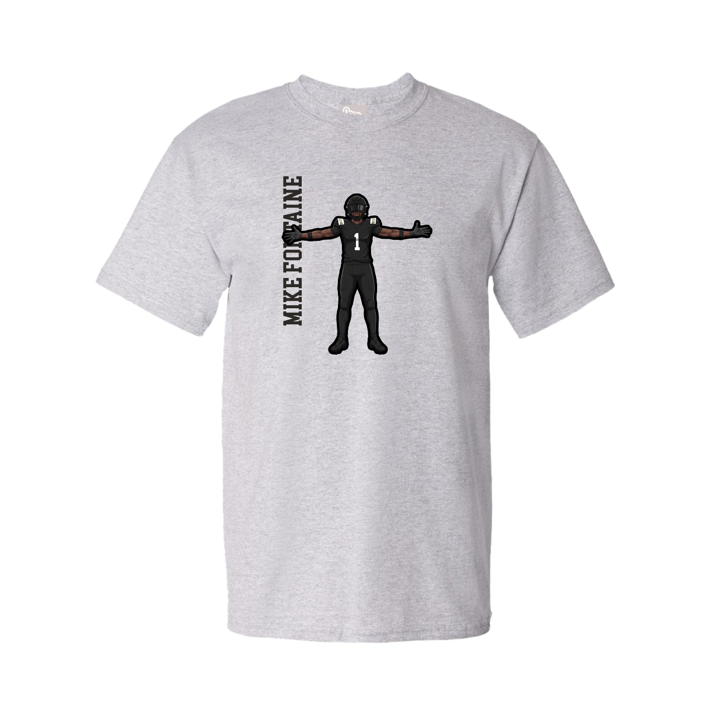 Youth Tee — Name Vertical in Grey