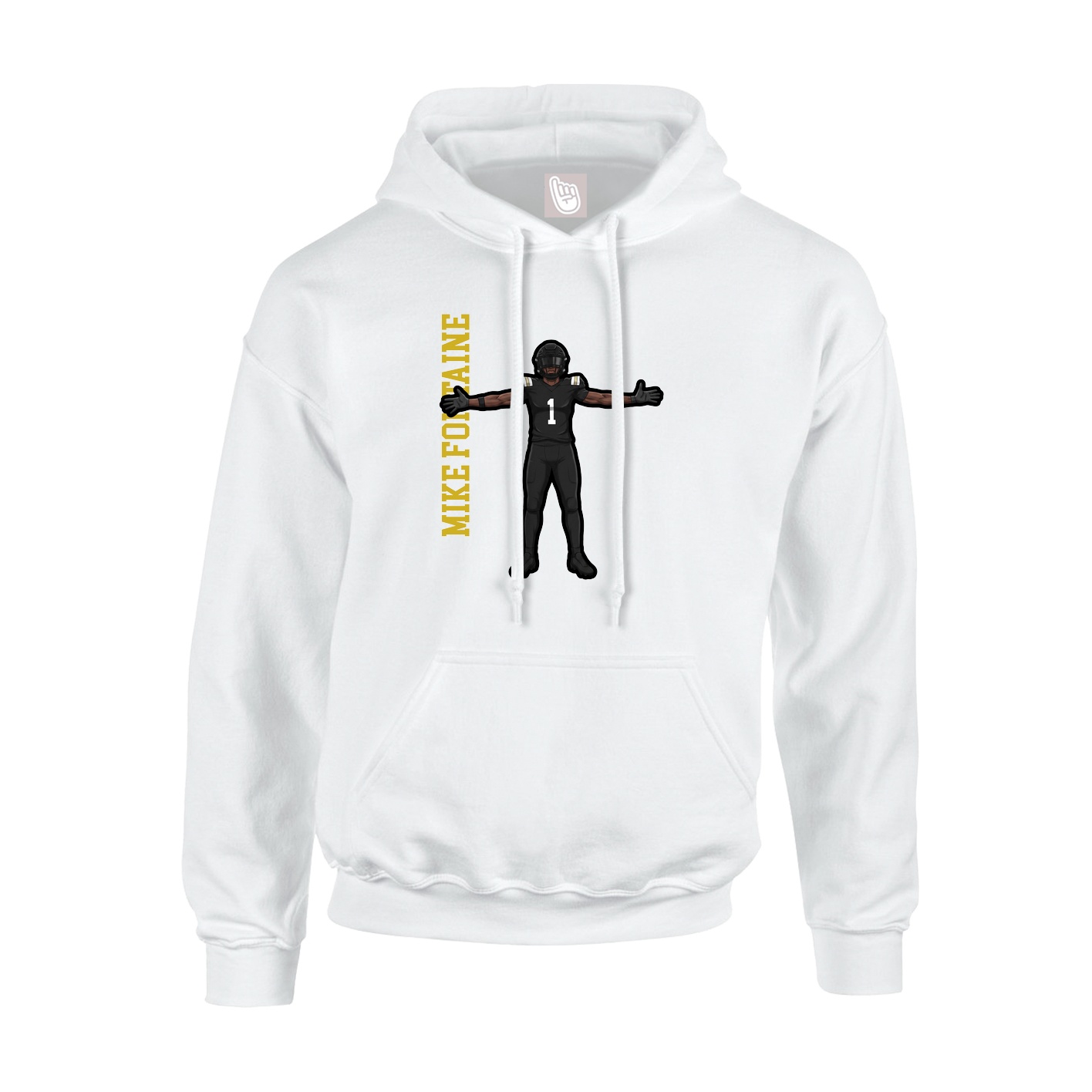 Hoodie — Name Vertical in White