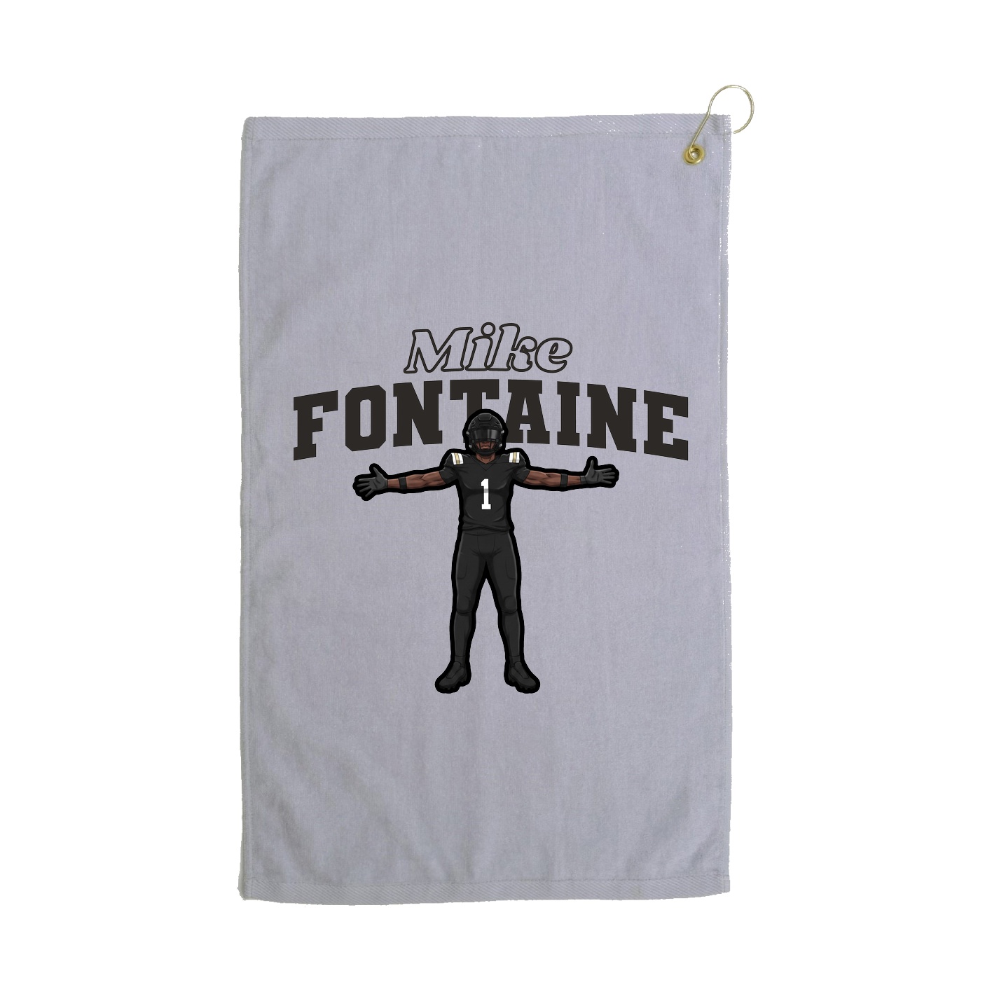 Golf Towel — Name Arch in Grey