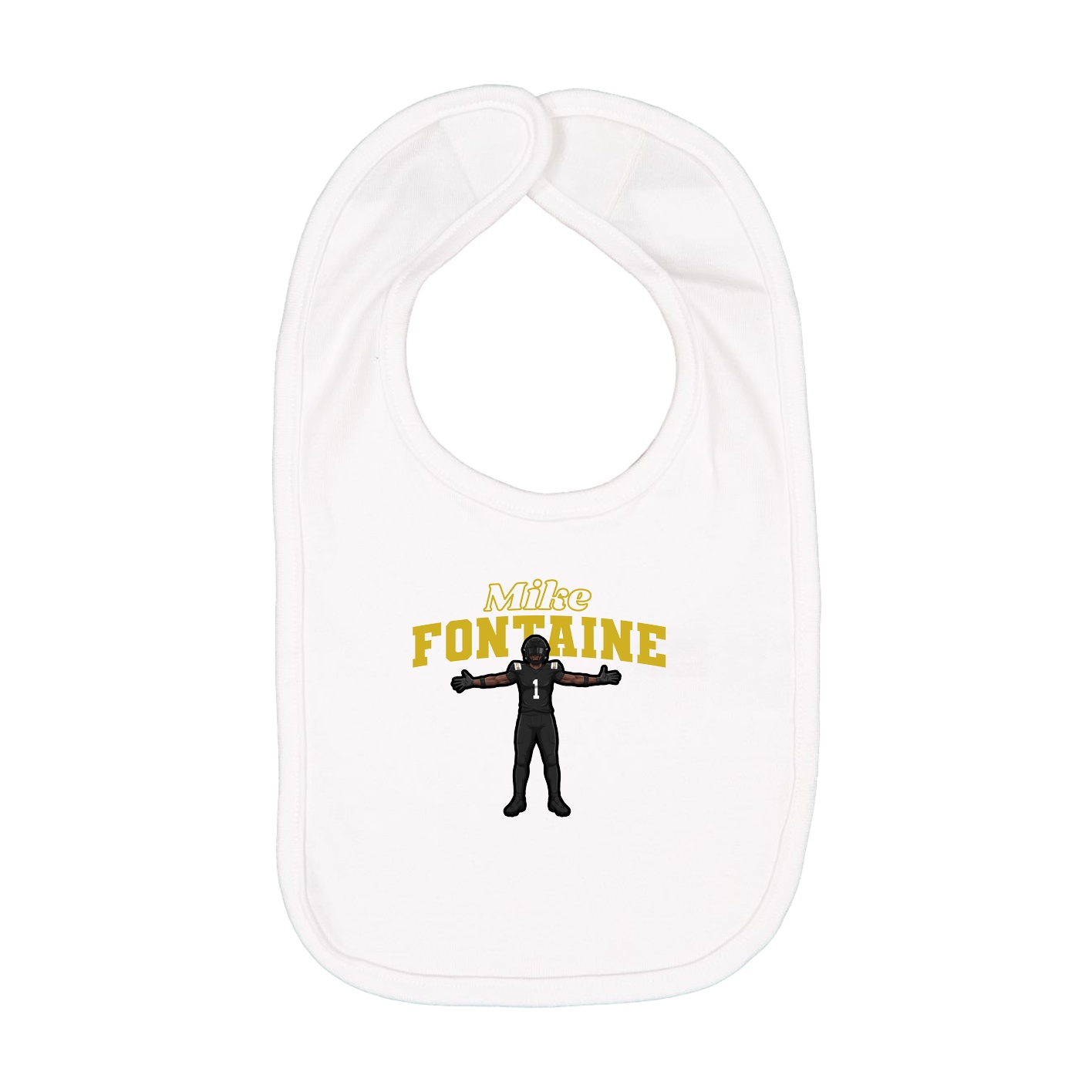 Infant Bib — Name Arch in White