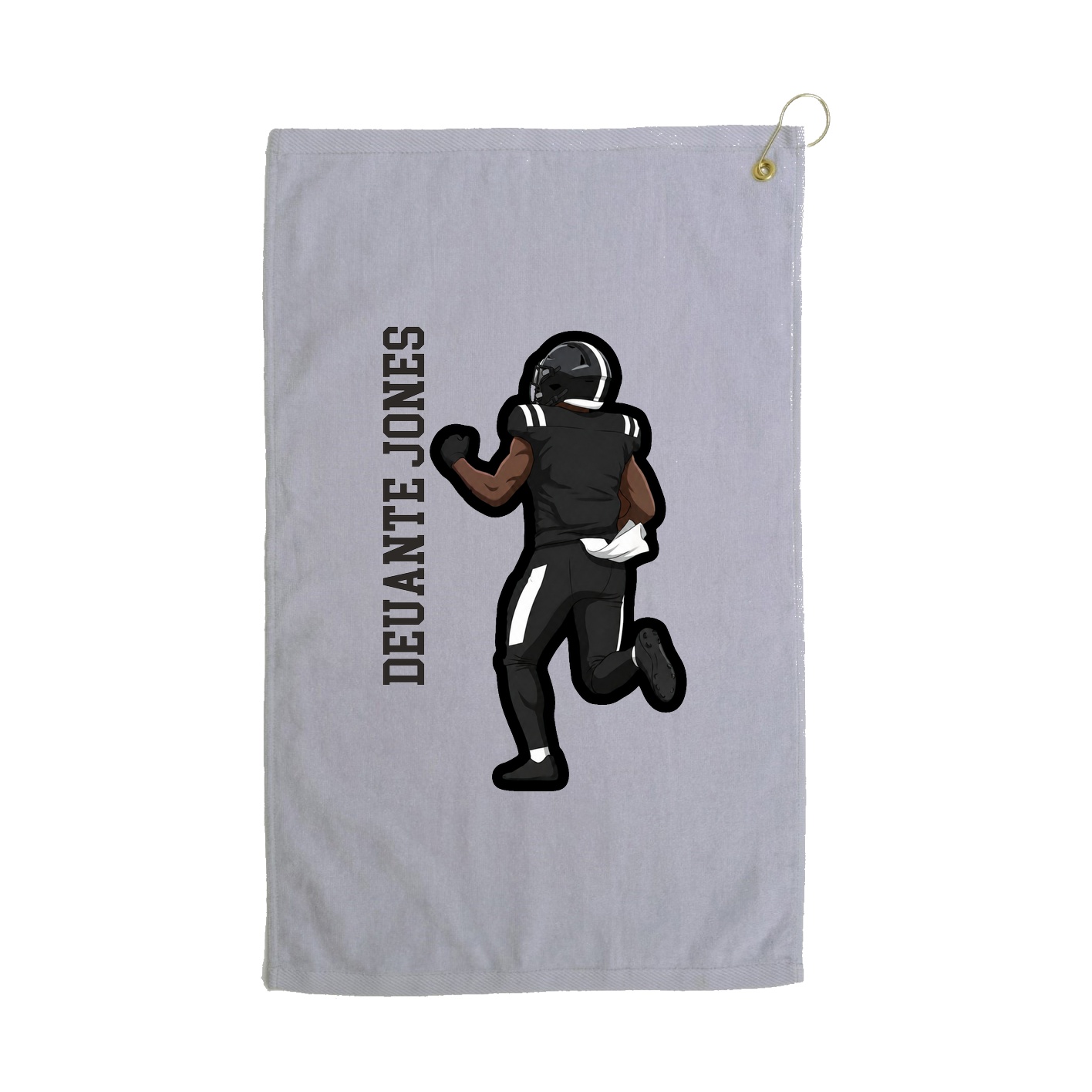 Golf Towel — Name Vertical in Grey