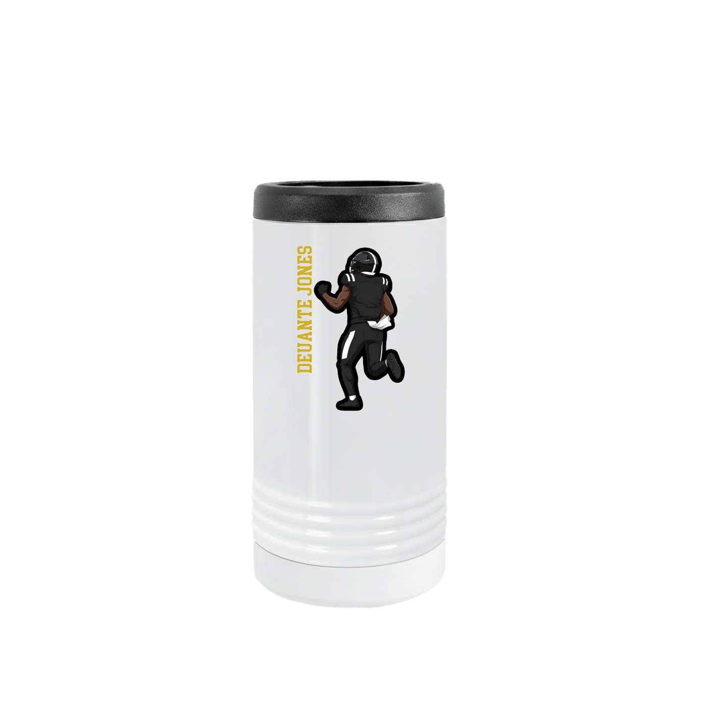 Slim Beverage Holder — Name Vertical in White