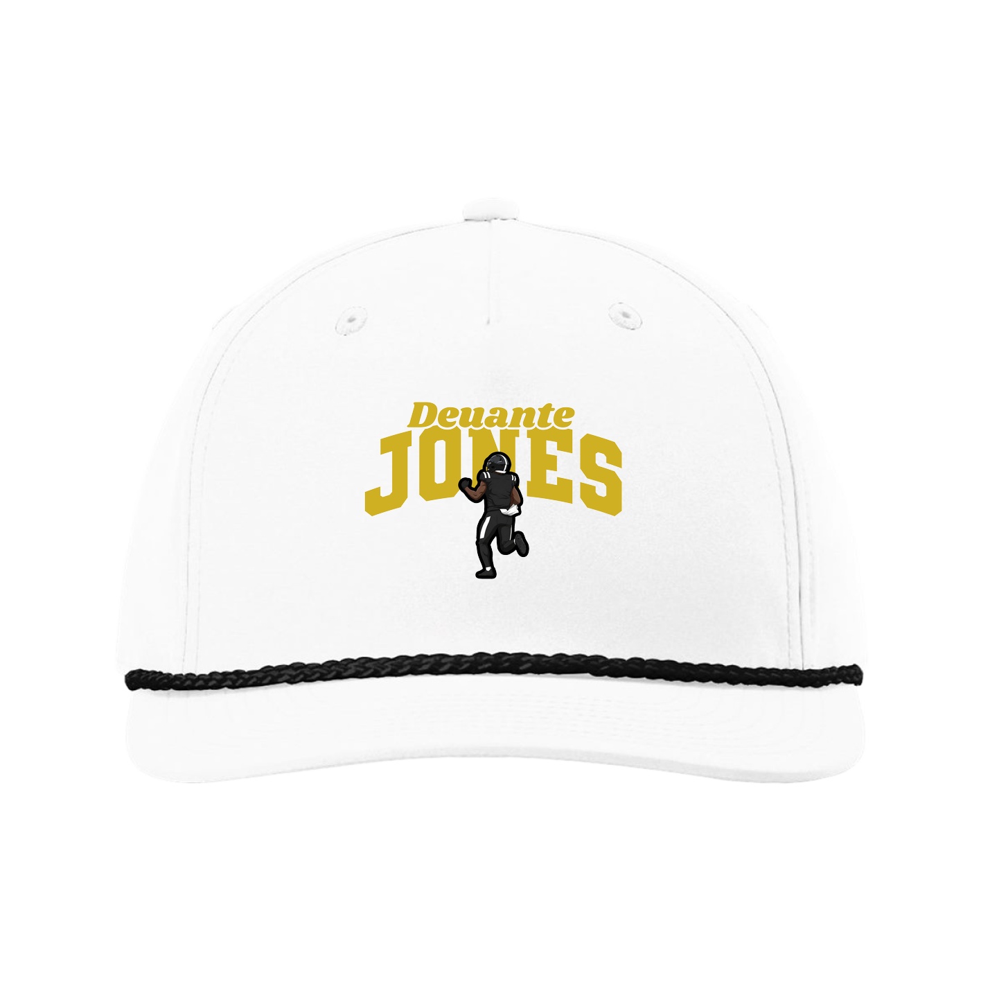 Five-Panel Classic Rope Cap — Signature Arch in White
