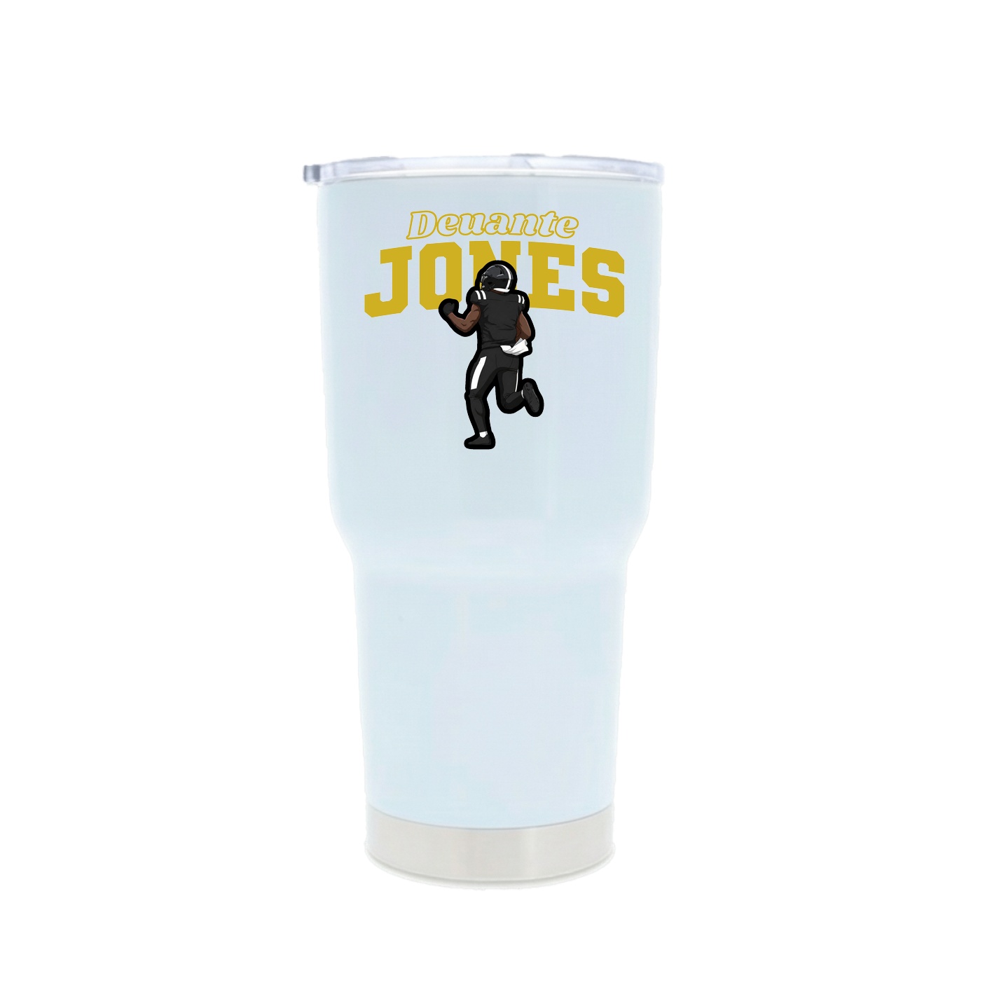 30oz Stainless Steel Tumbler — Name Arch in White