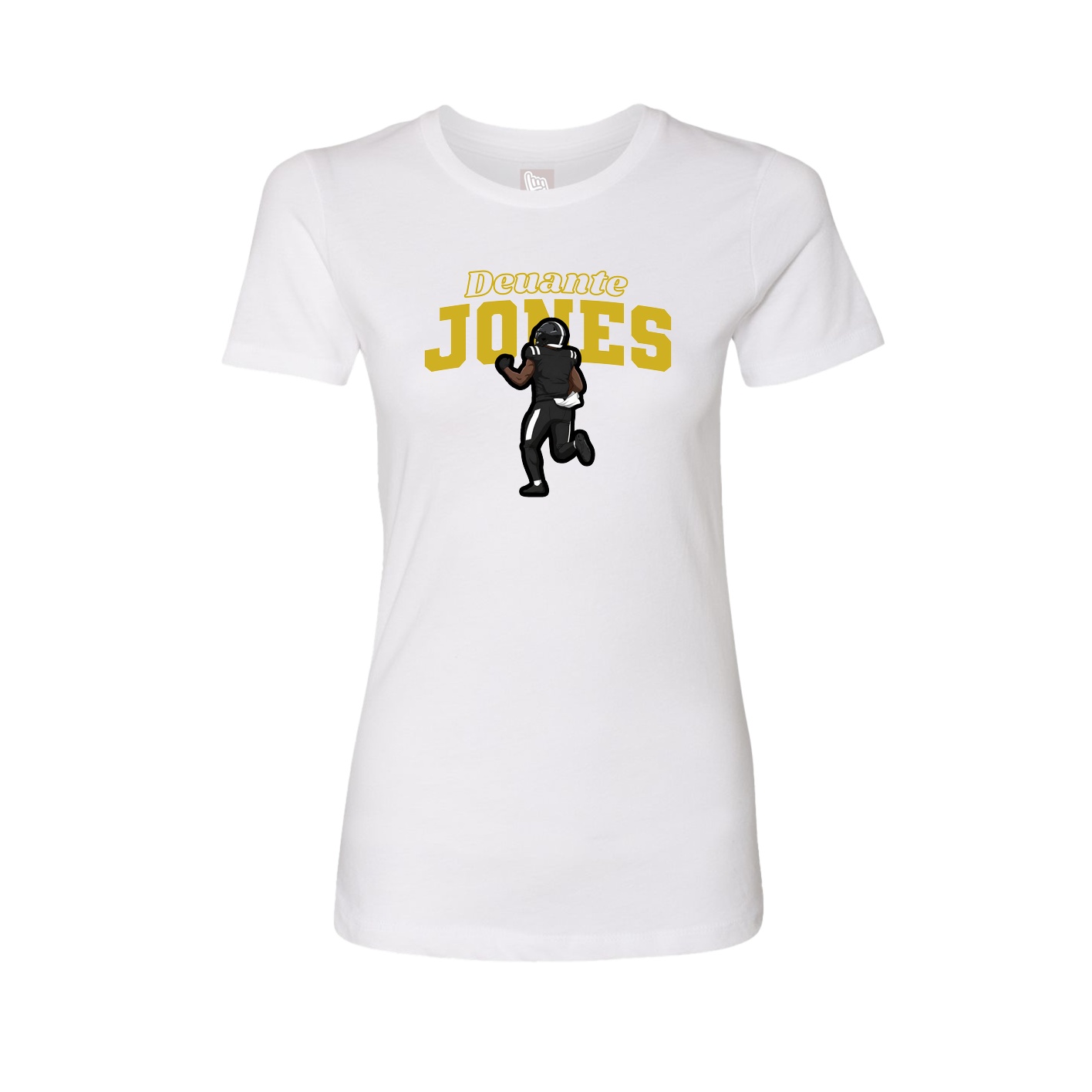 Fitted Women's Tee — Name Arch in White