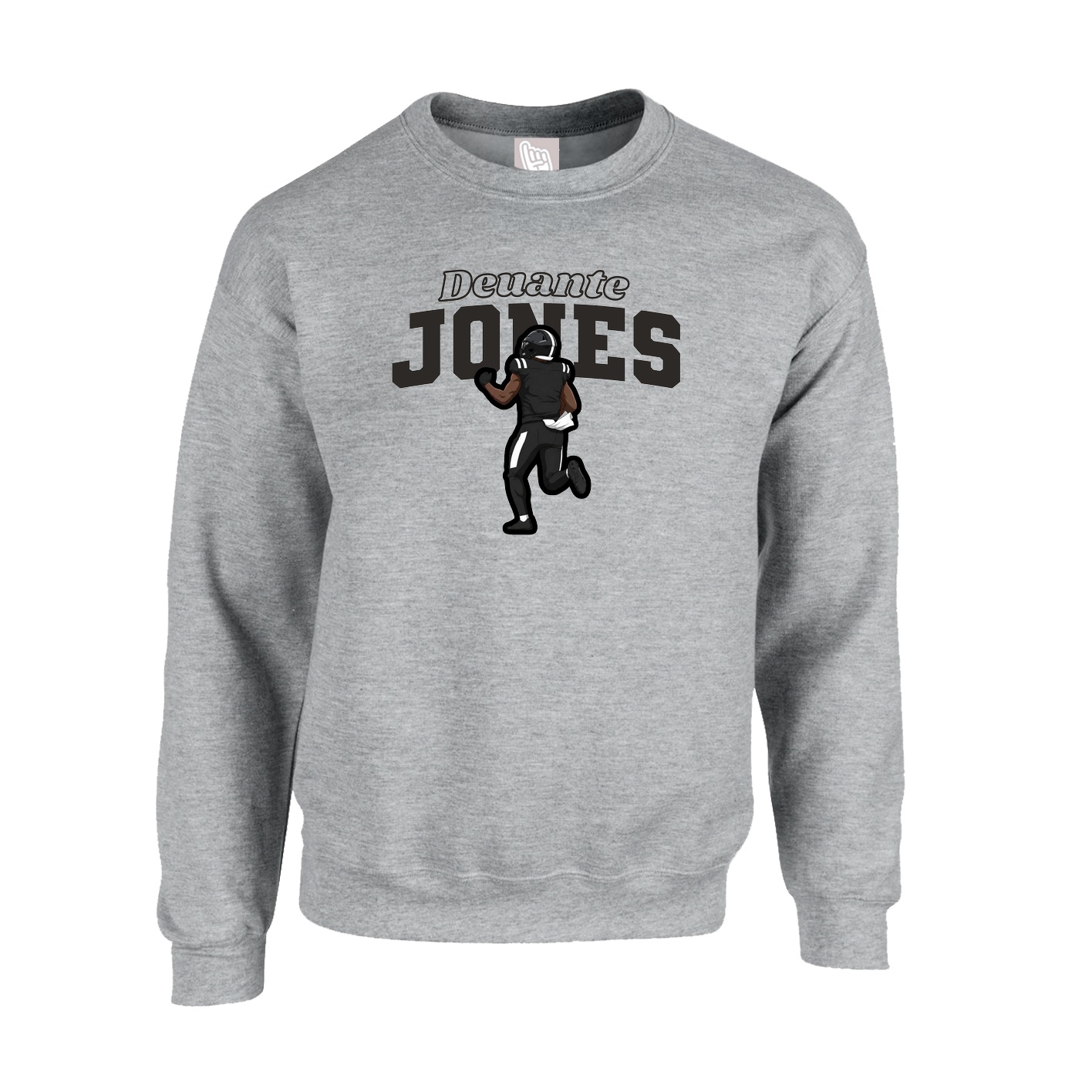 Fleece Crew — Name Arch in Grey