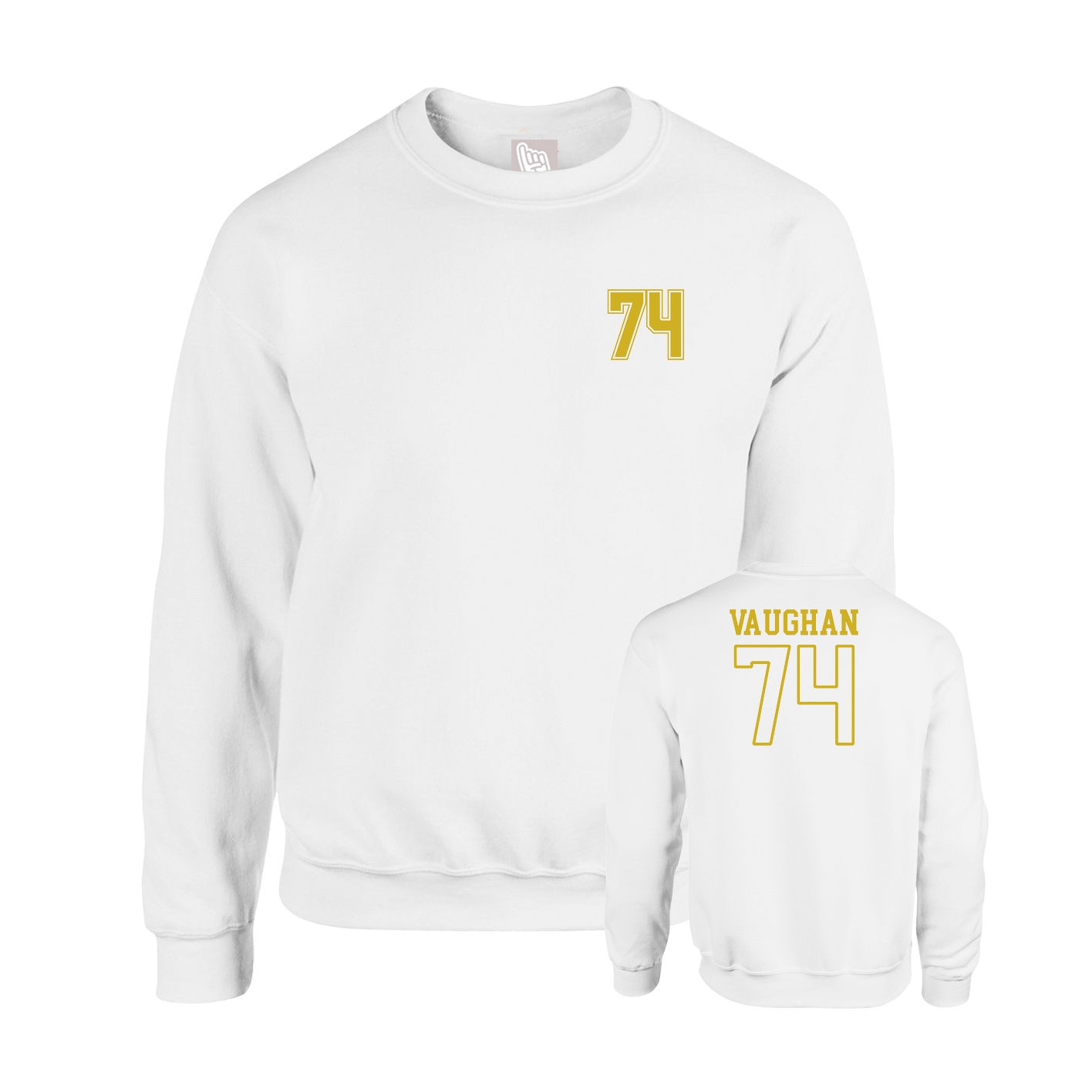 Fleece Crew — Chest Back in White