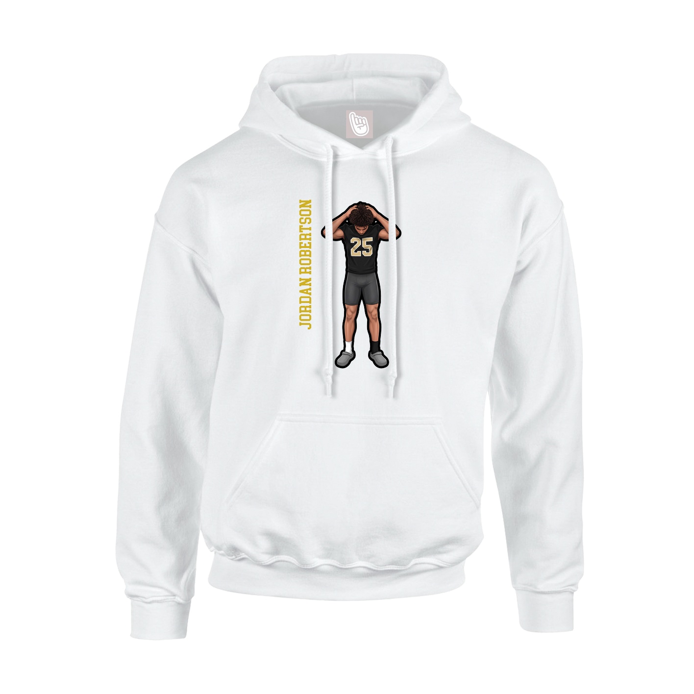 Hoodie — Name Vertical in White