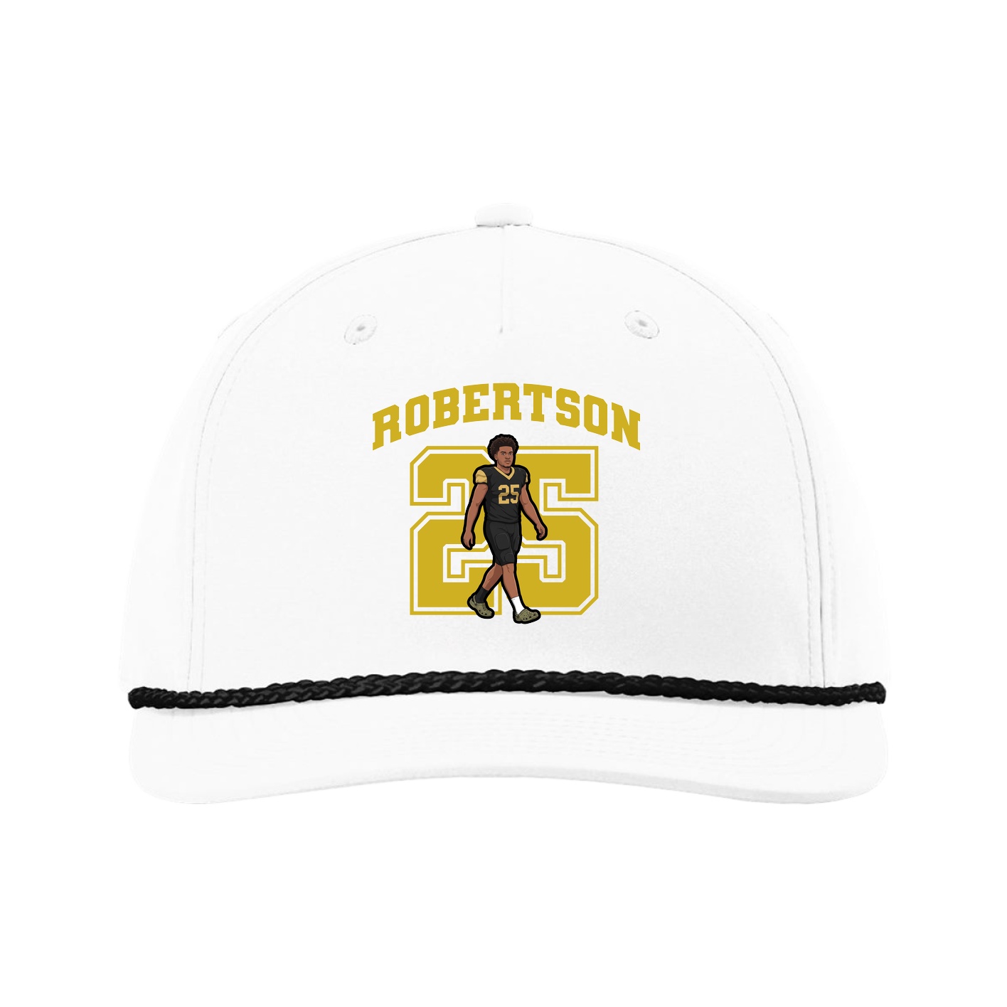 Five-Panel Classic Rope Cap — Number in White