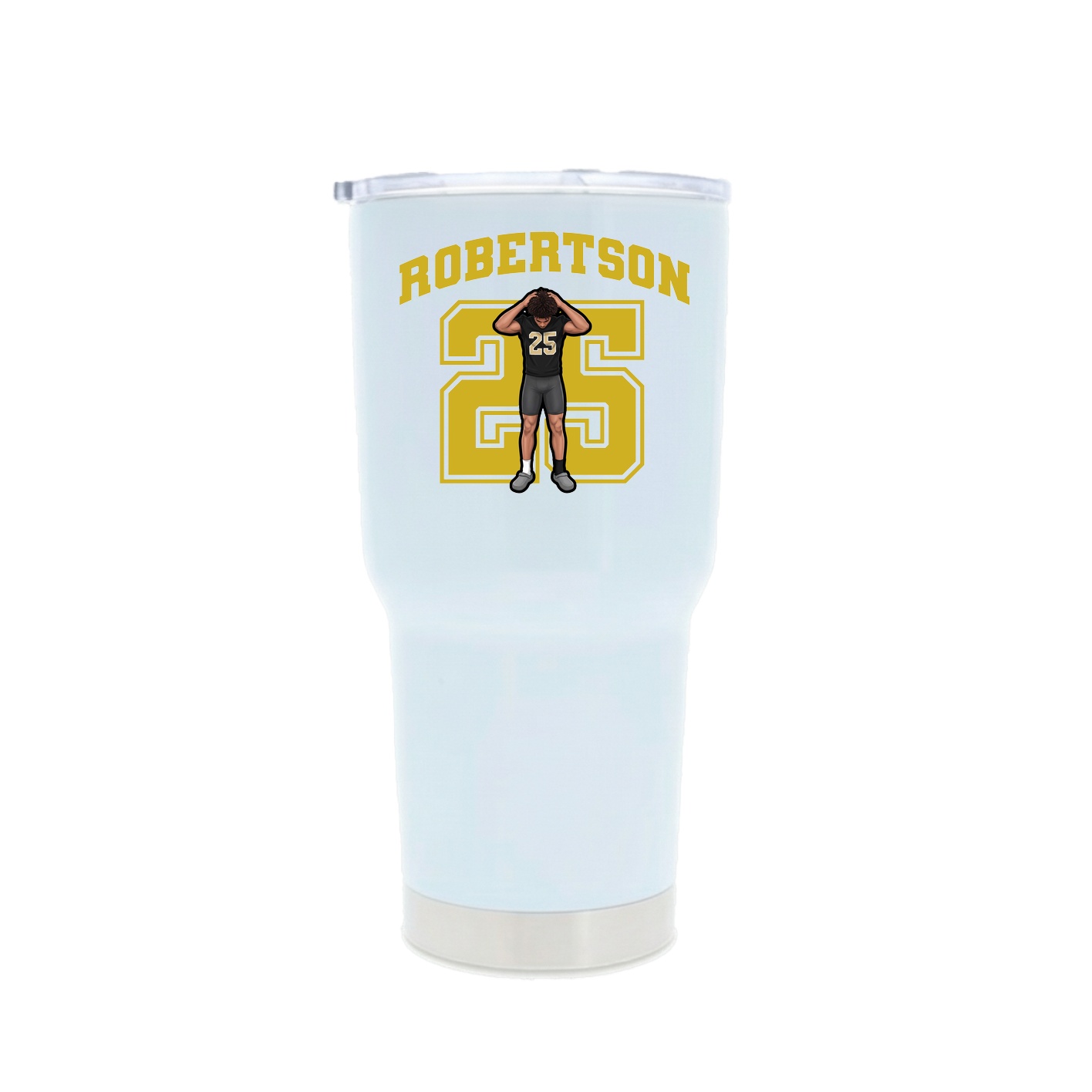 30oz Stainless Steel Tumbler — Number in White