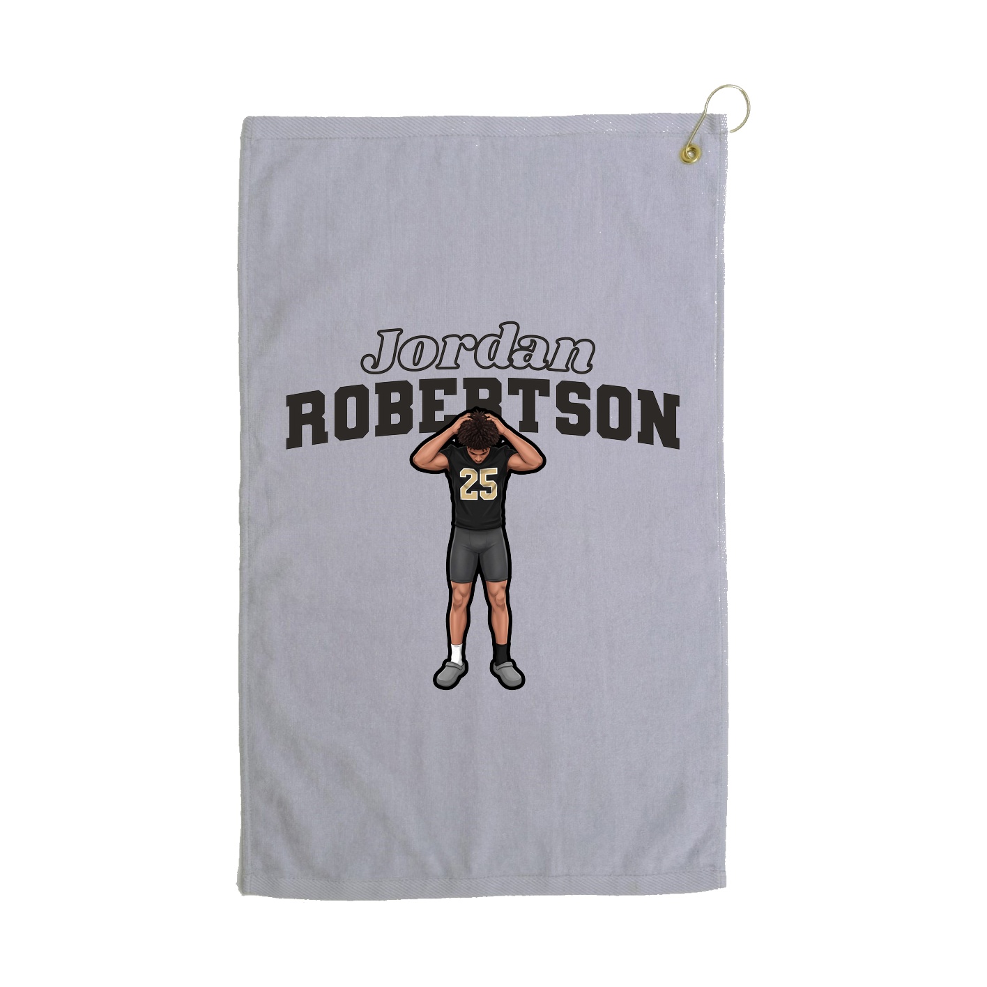 Golf Towel — Name Arch in Grey