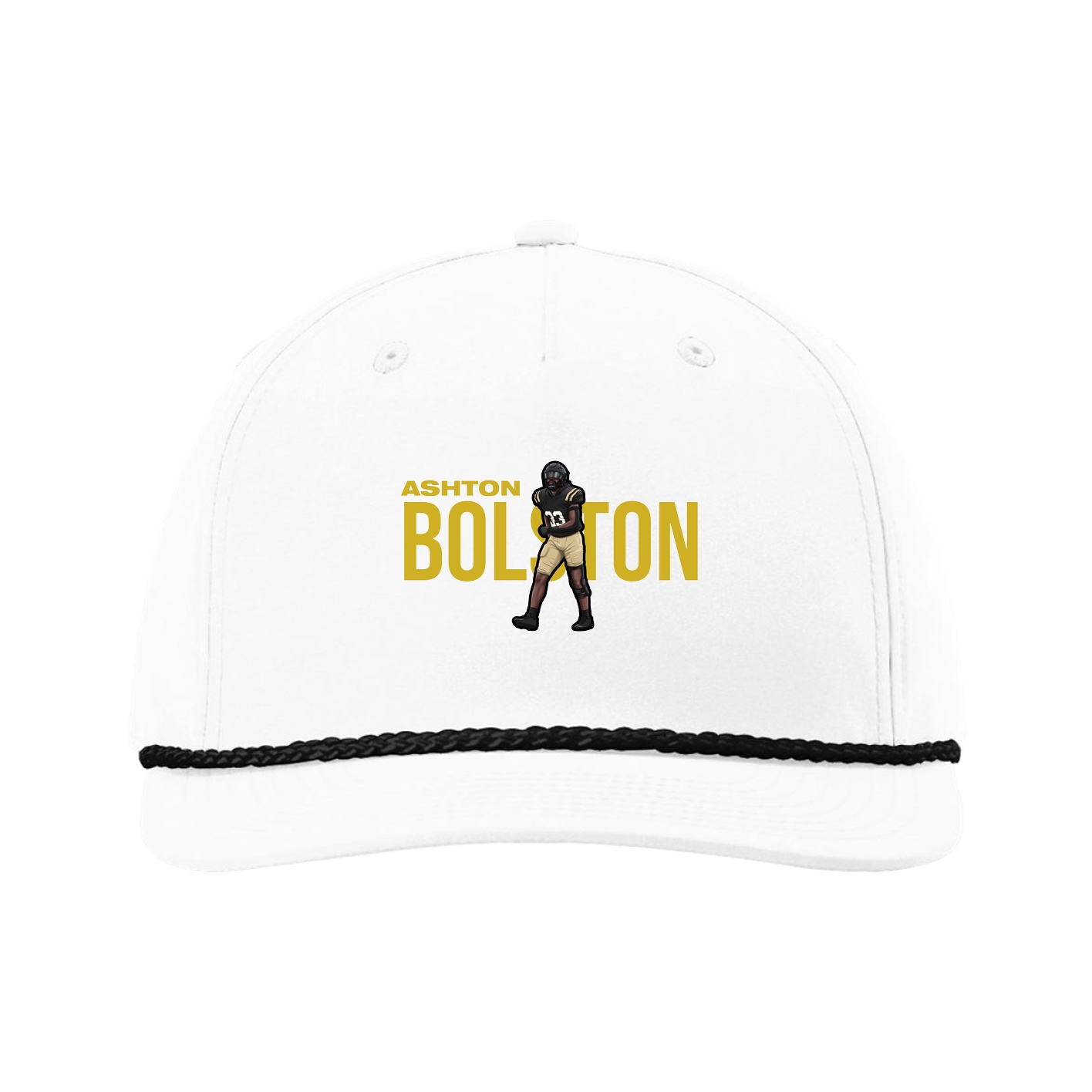 Five-Panel Classic Rope Cap — Player Name in White