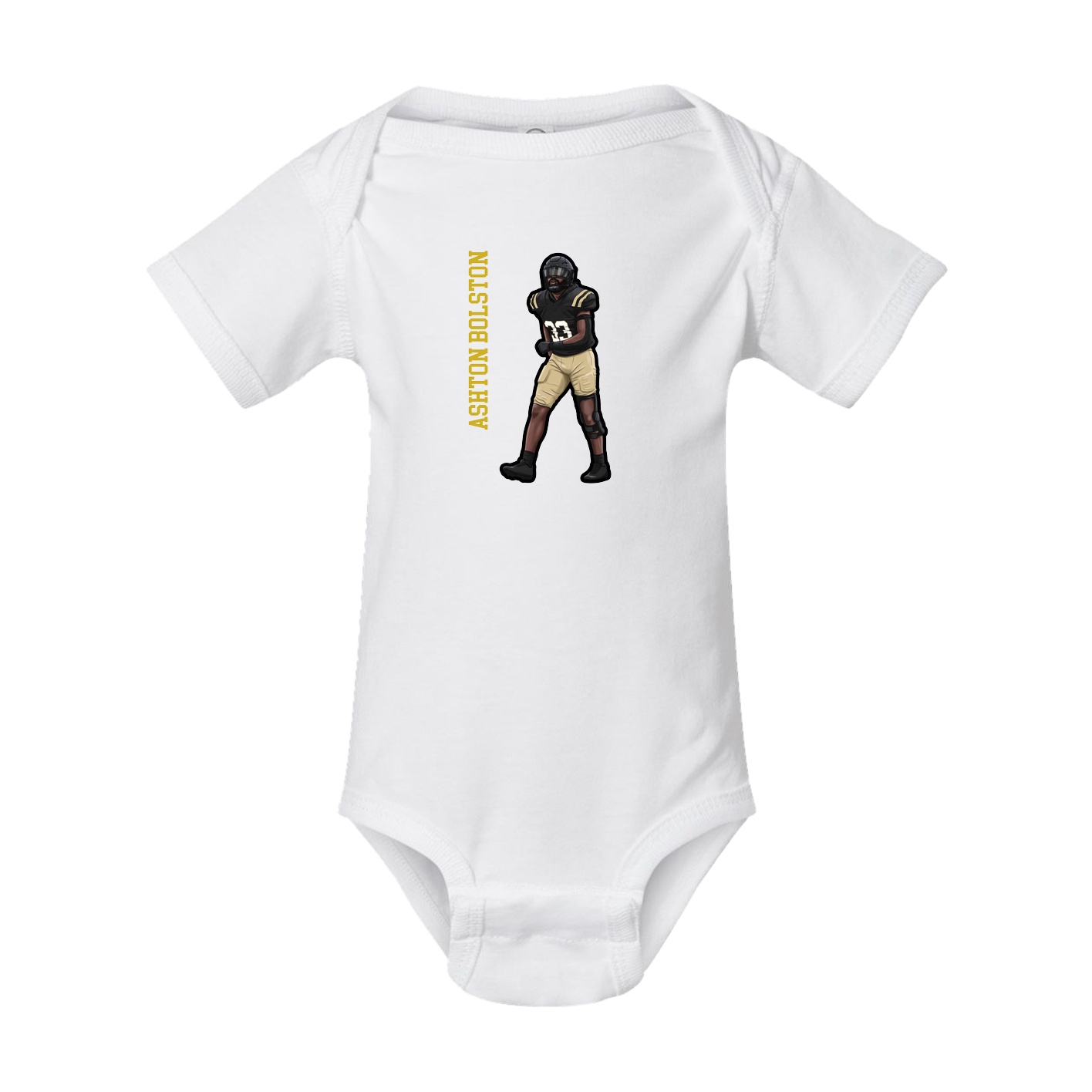 Baby Onesie — Name Vertical in White