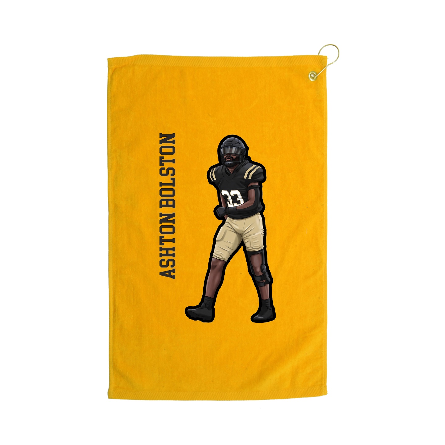 Golf Towel — Name Vertical in Gold