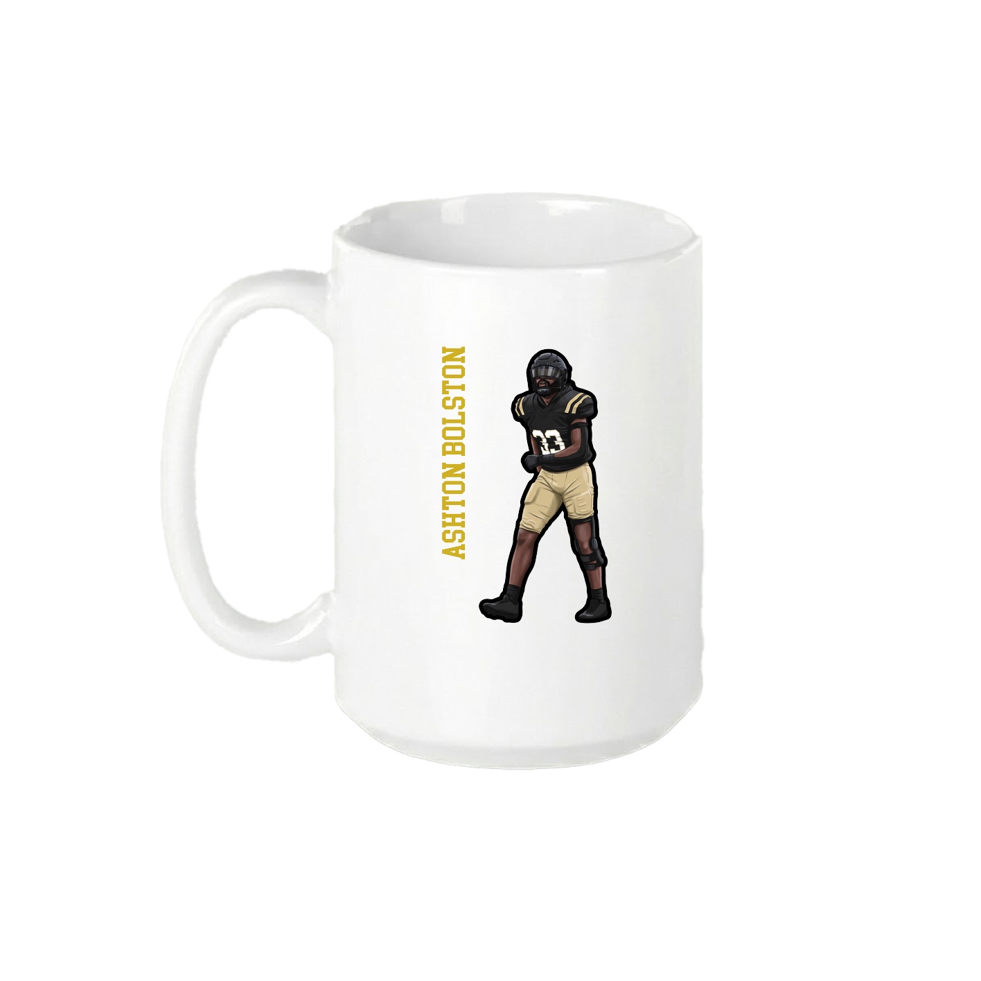15oz Coffee Mug — Name Vertical in White