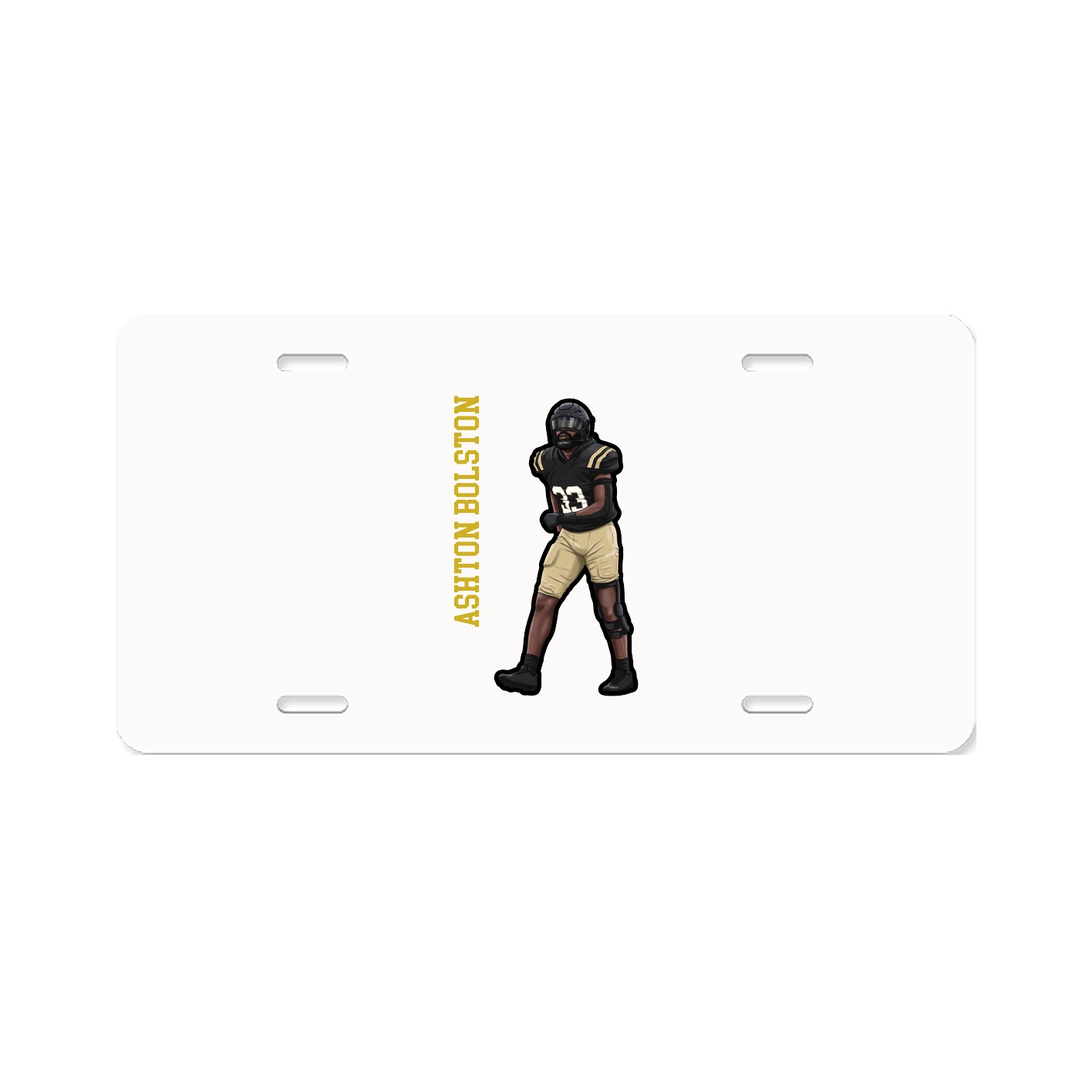License Plate — Name Vertical in Classic