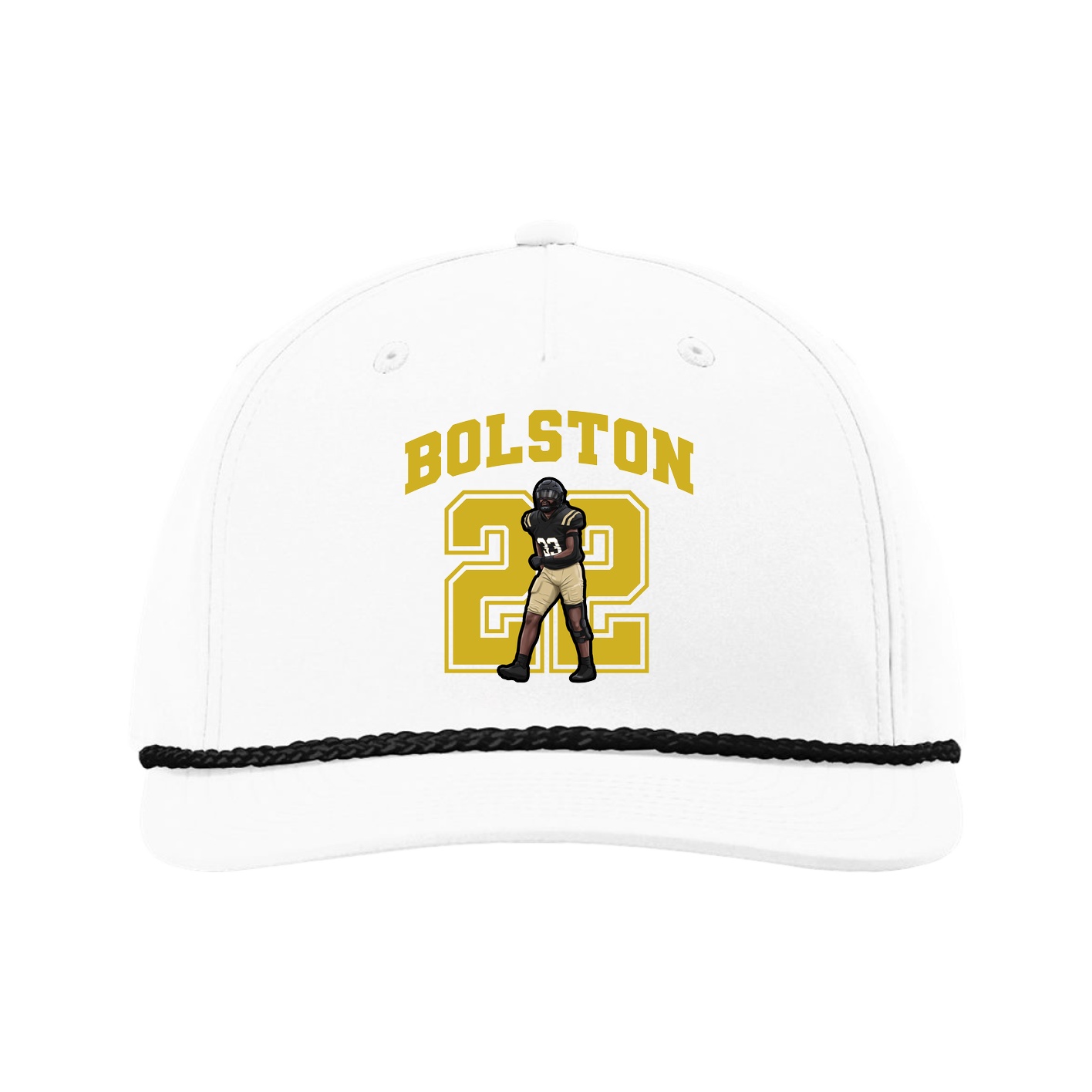 Five-Panel Classic Rope Cap — Number in White
