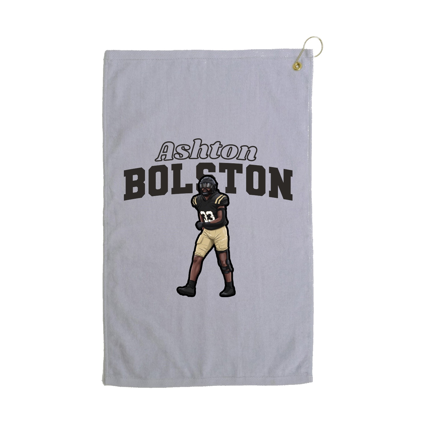 Golf Towel — Name Arch in Grey