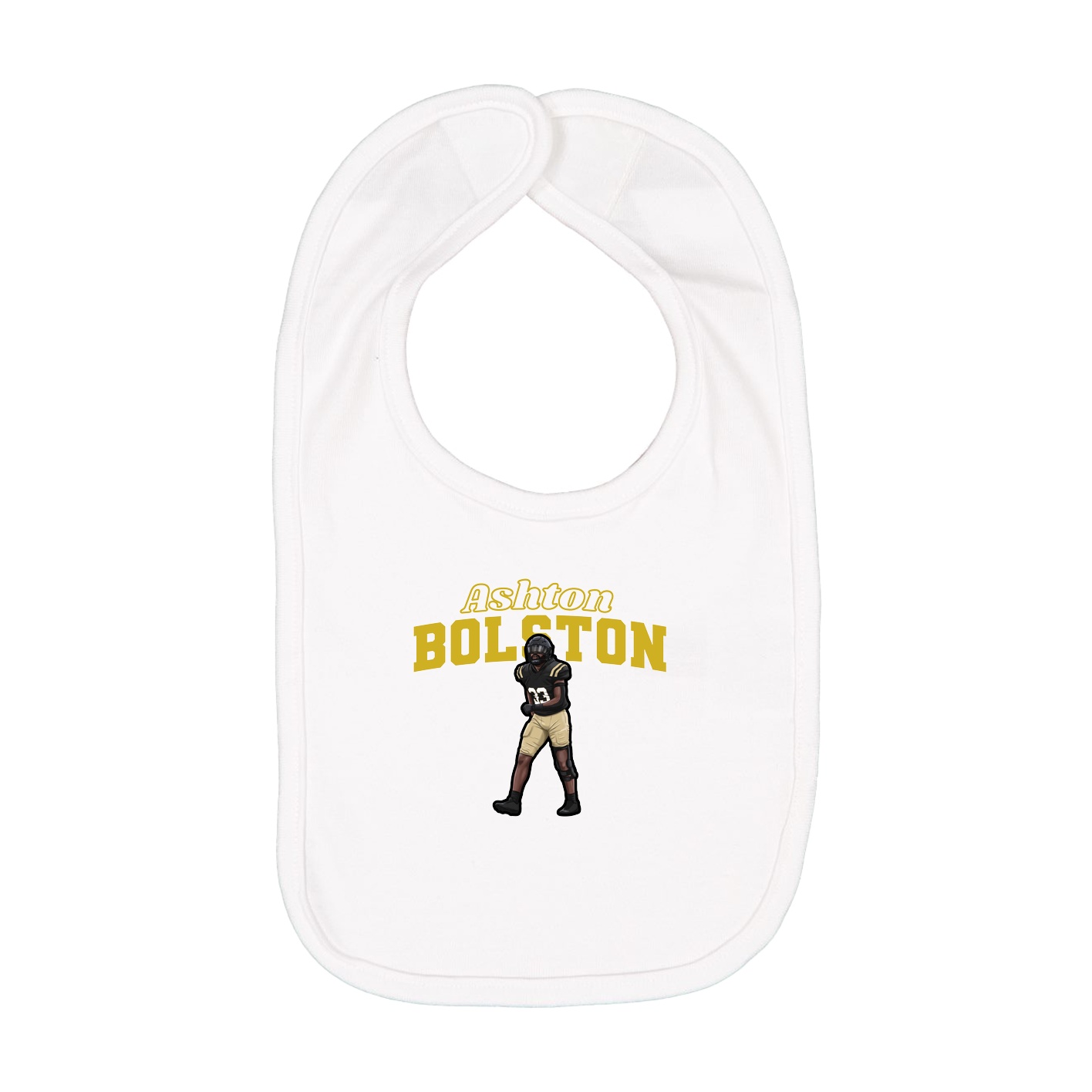 Infant Bib — Name Arch in White