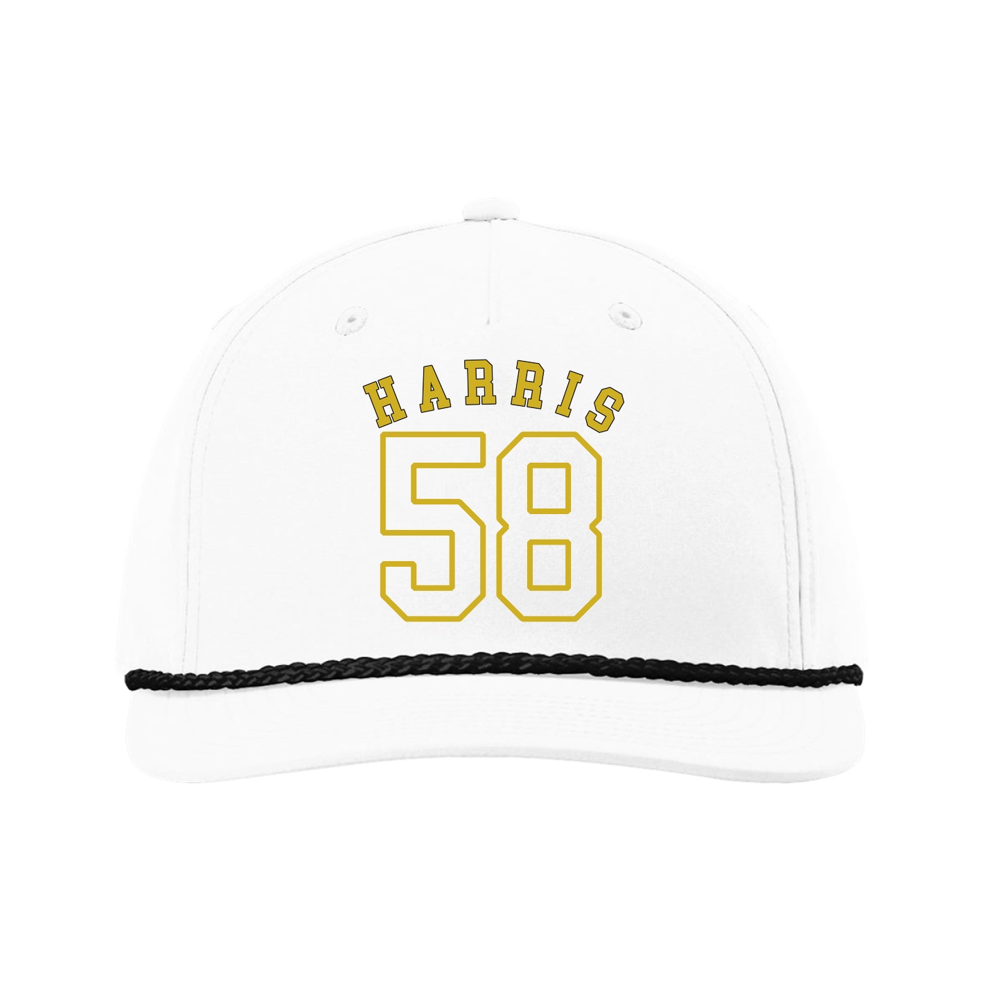 Five-Panel Classic Rope Cap — Shirsey Arch in White