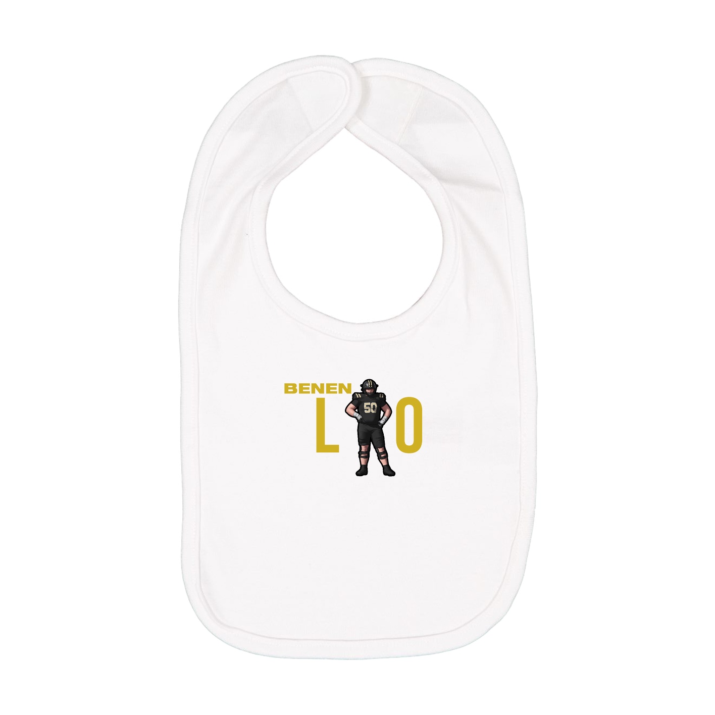 Infant Bib — Player Name in White