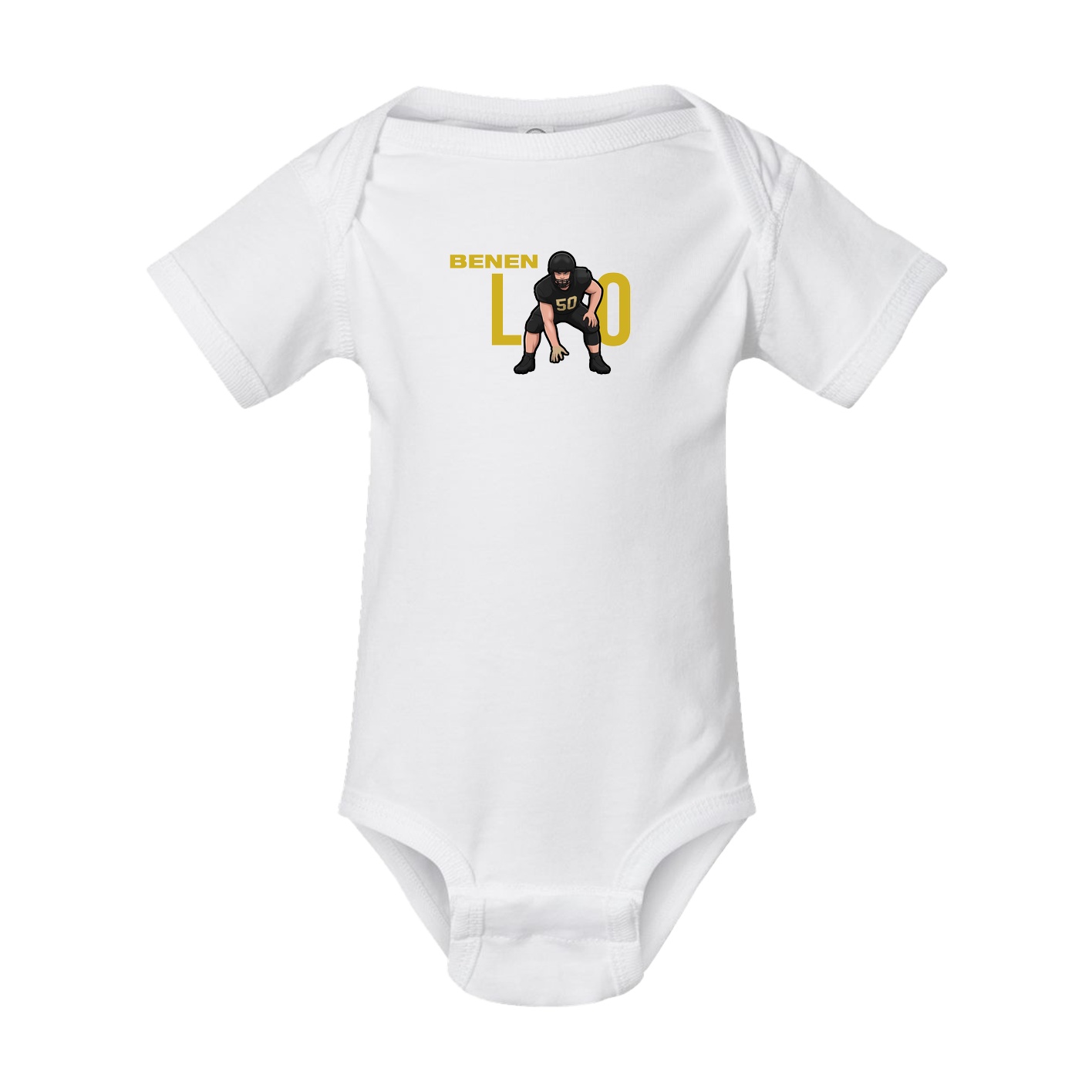 Baby Onesie — Player Name in White
