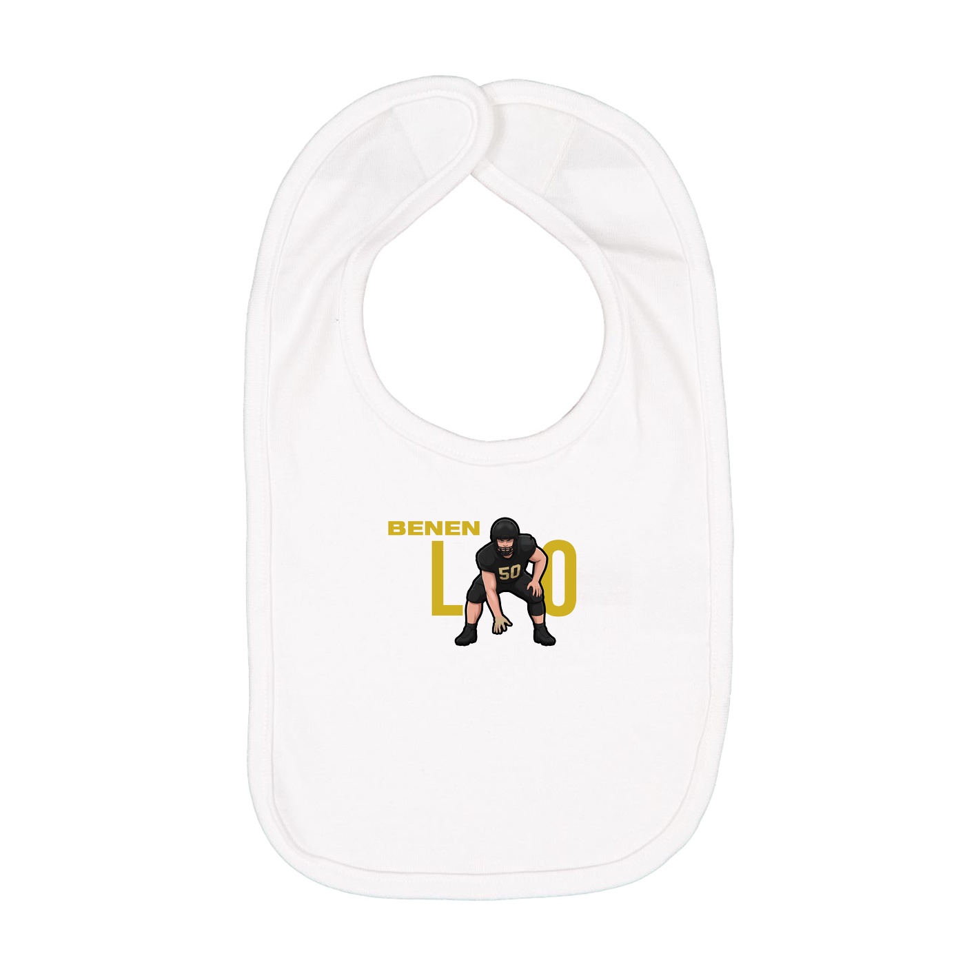 Infant Bib — Player Name in White