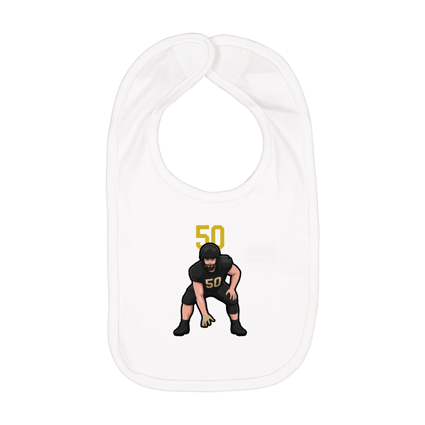 Infant Bib — Number Top in White