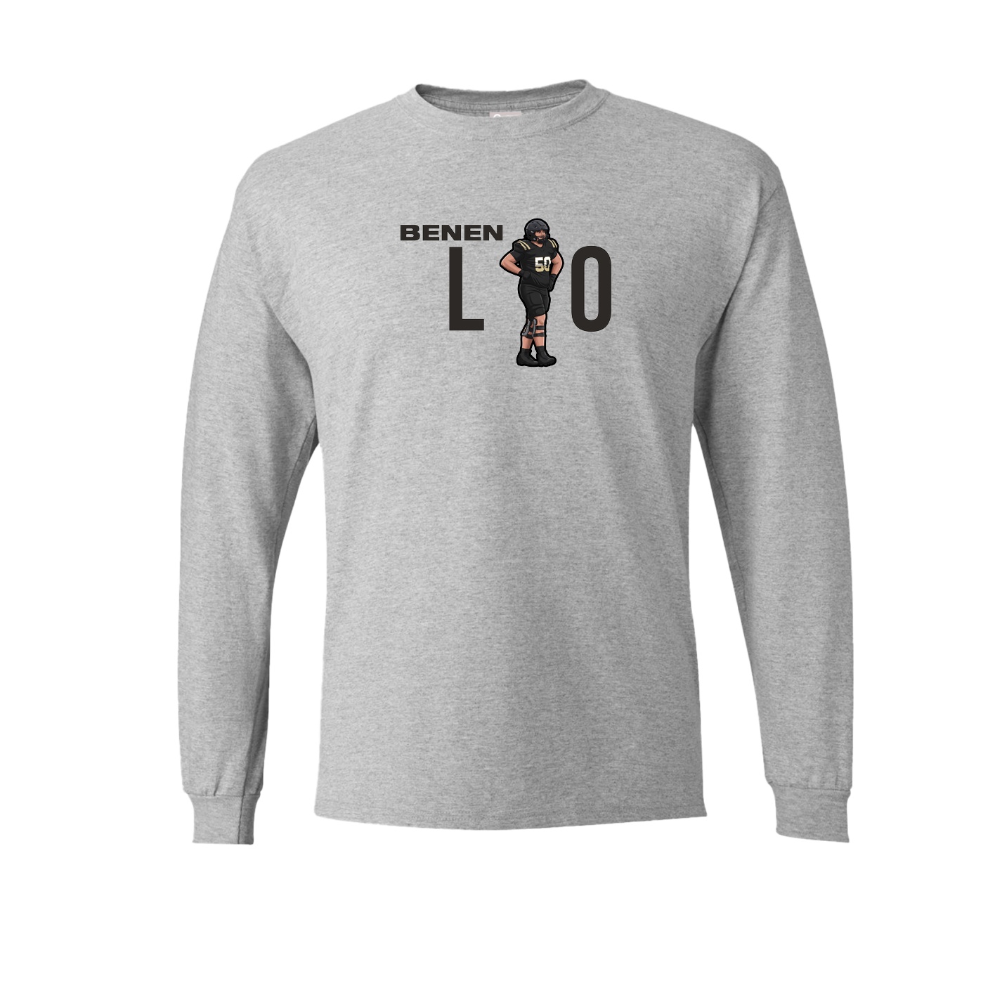 Long Sleeve Tee — Player Name in Grey