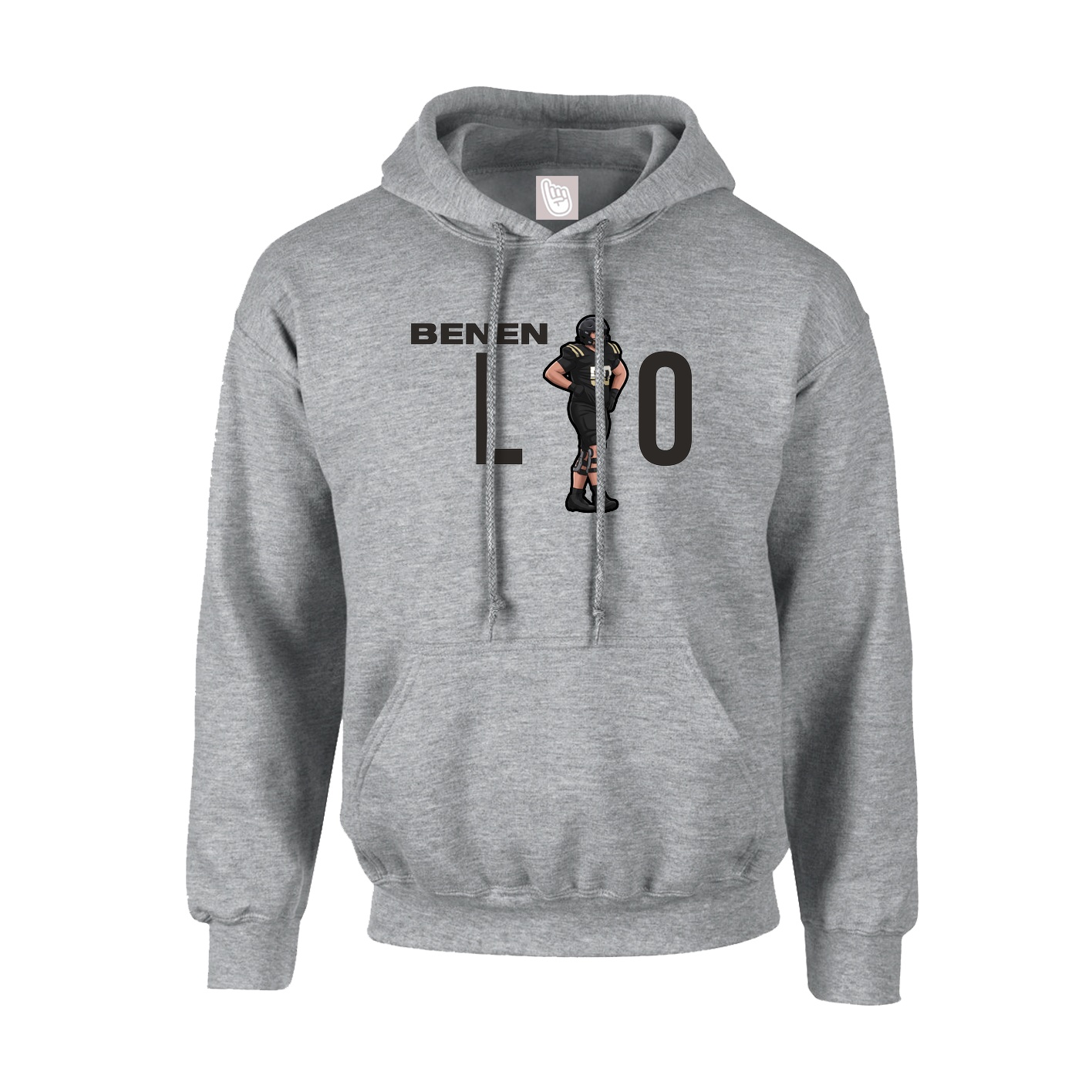 Hoodie — Player Name in Grey